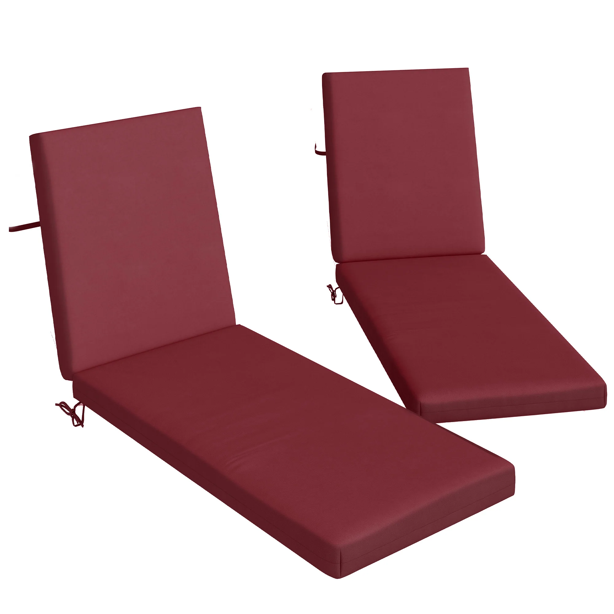 2pc Patio Chair Cushion Set with Ties for Indoor or Outdoor, Wine Red - Image 12