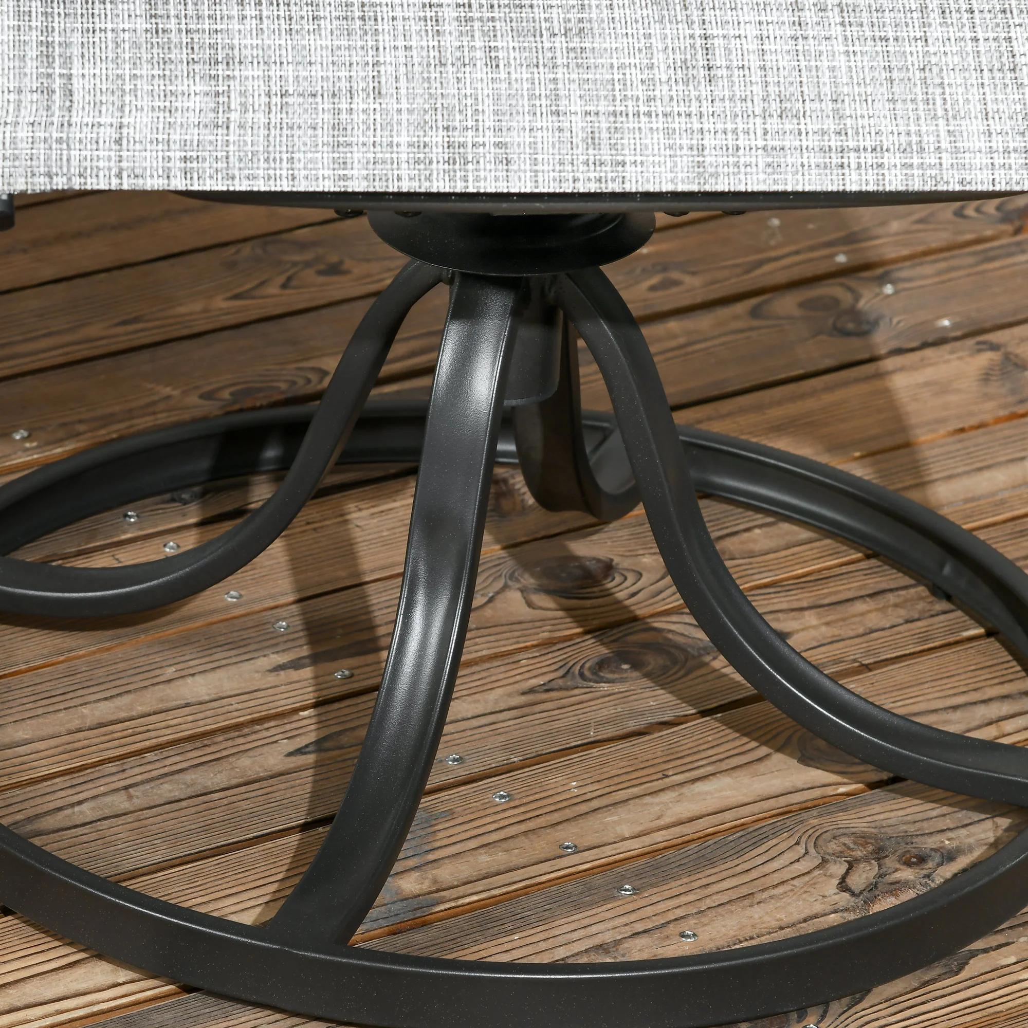 2-Piece Patio Dining Chairs, 360° Swivel Rocking Chairs with Curved Armrests, Dark Grey - Image 11