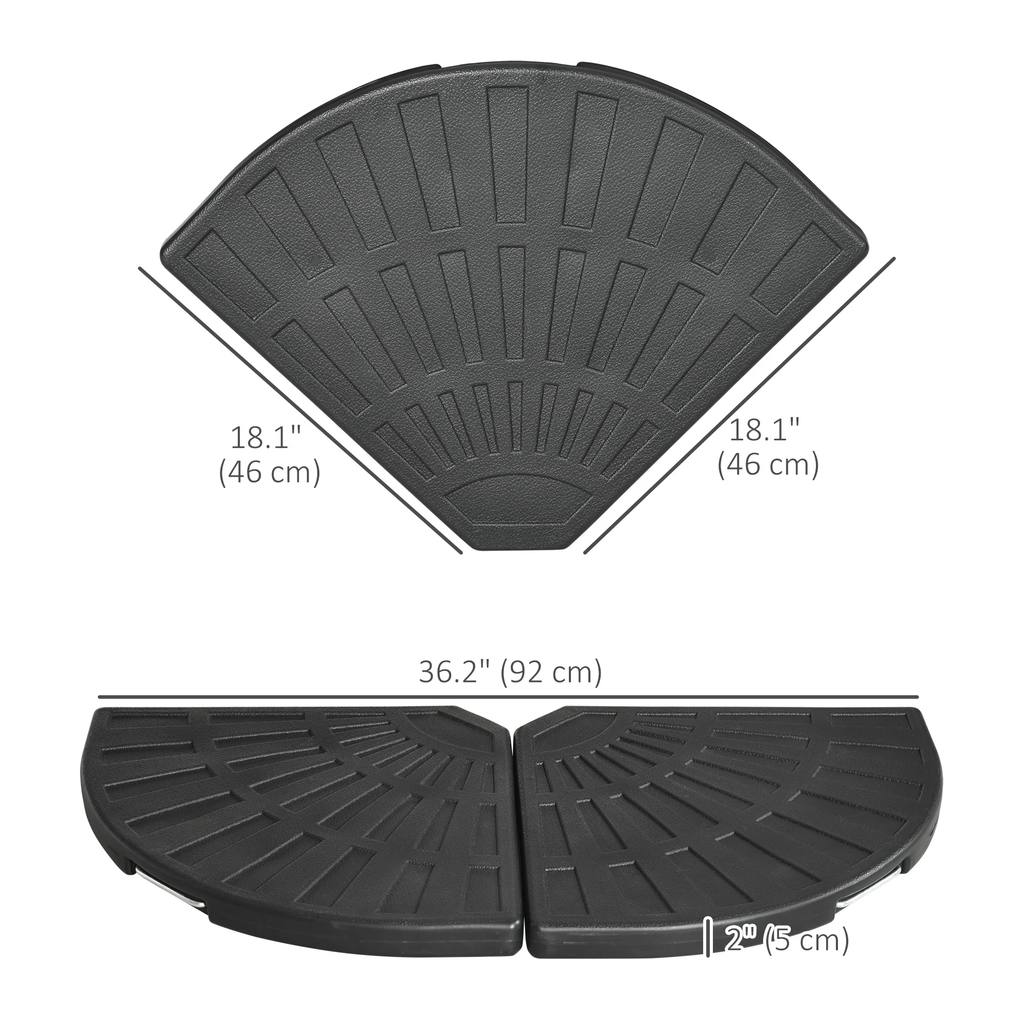 2-Piece Cantilever Umbrella Weights with Handles,for Cross Base, Black - Image 5