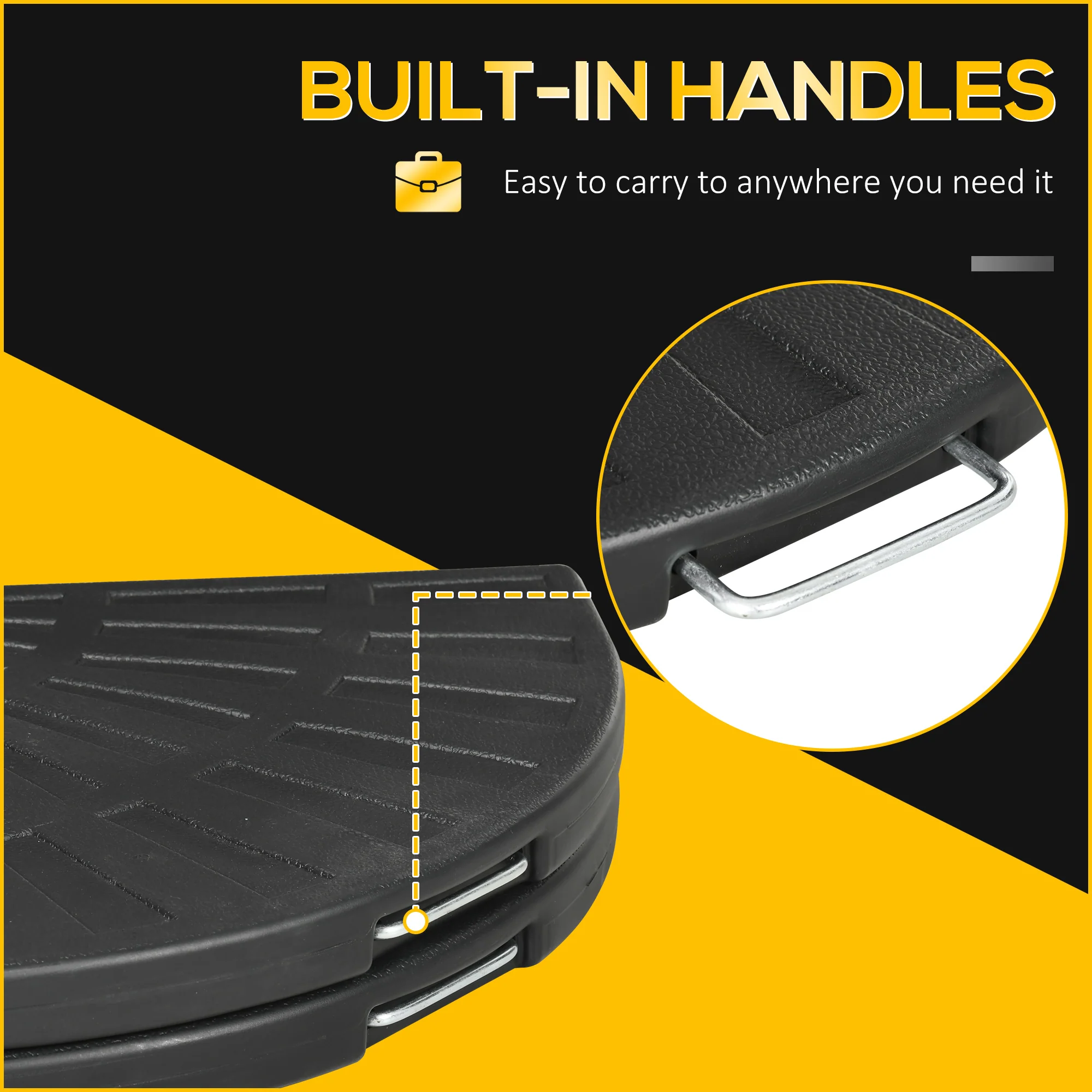 2-Piece Cantilever Umbrella Weights with Handles,for Cross Base, Black - Image 7
