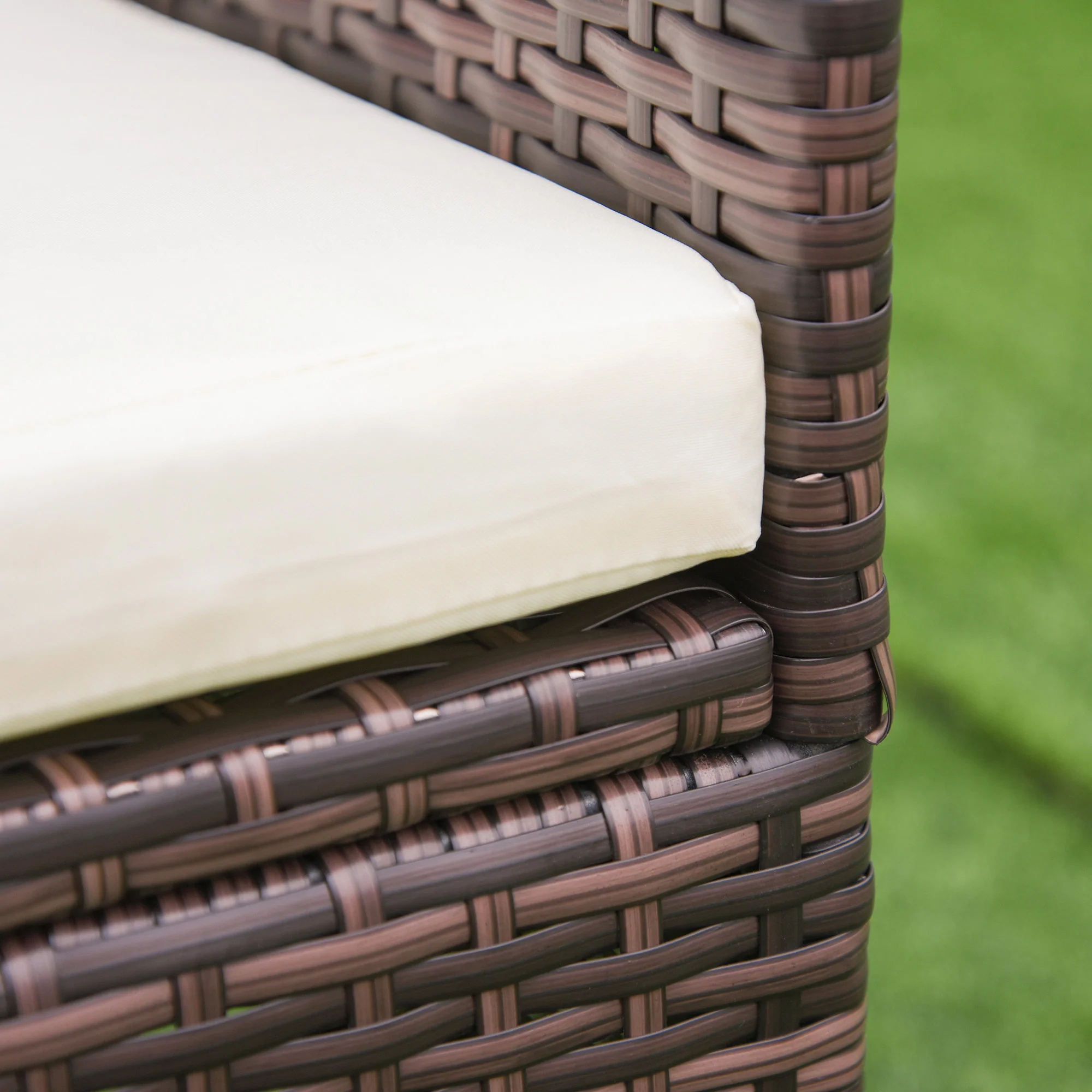 2 Piece PE Rattan Dining Chair Set with Cushions & High Back, Mixed Brown - Image 11
