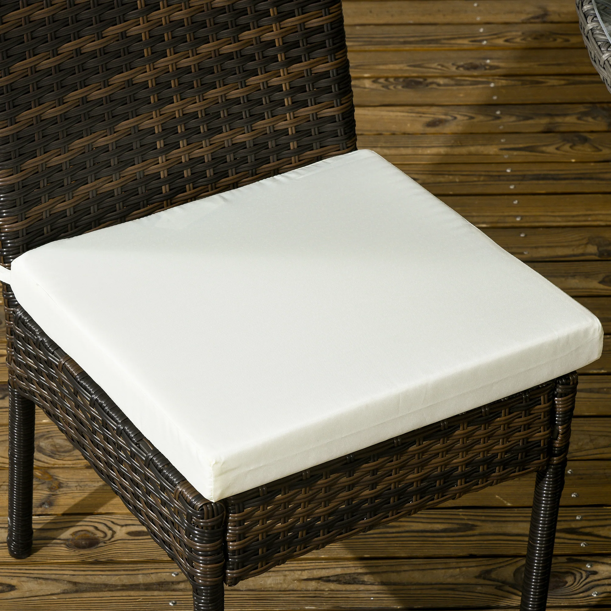 PE Rattan Outdoor Dining Chairs with Cushion, Patio Wicker Dining Chair with Backrest, Brown - Image 11