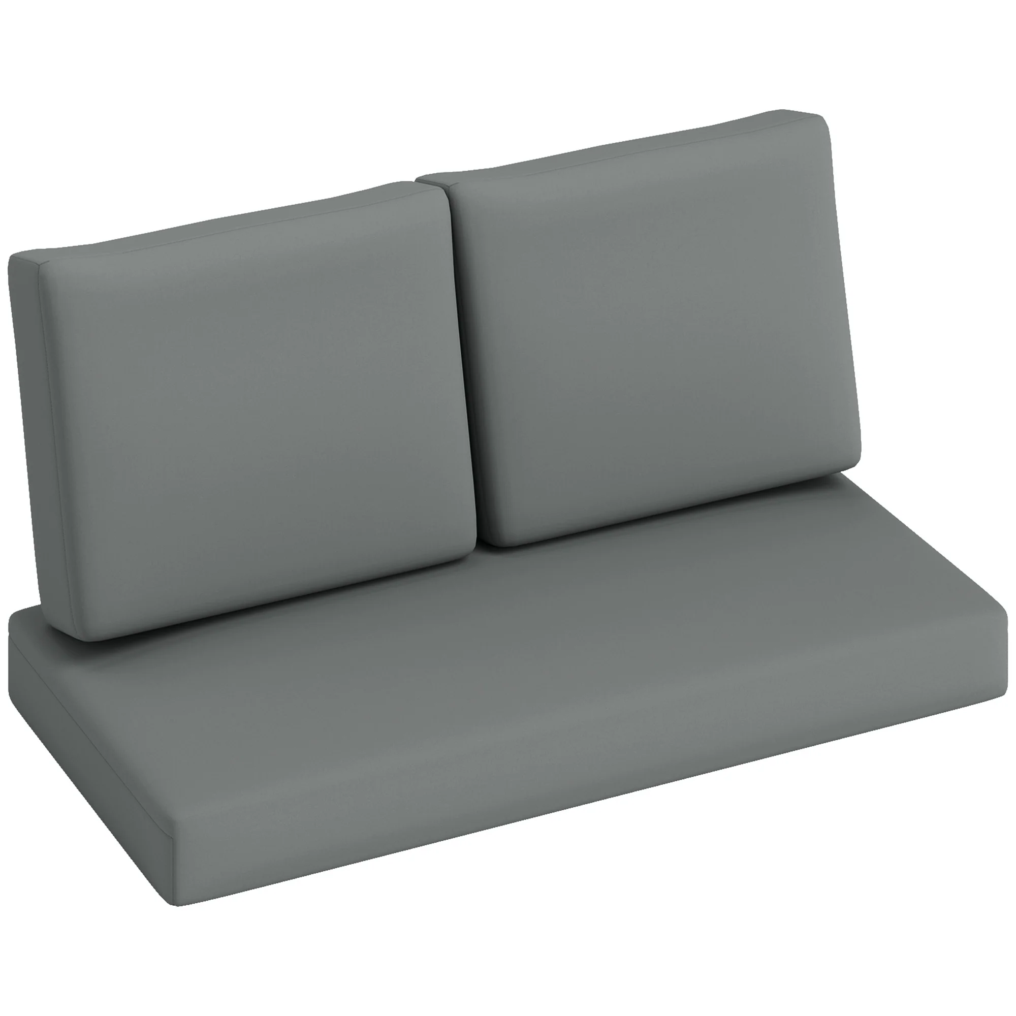 2 Seater 5" Fade-Resistant Replacement Patio Cushions with 7" Backrest, Light Grey