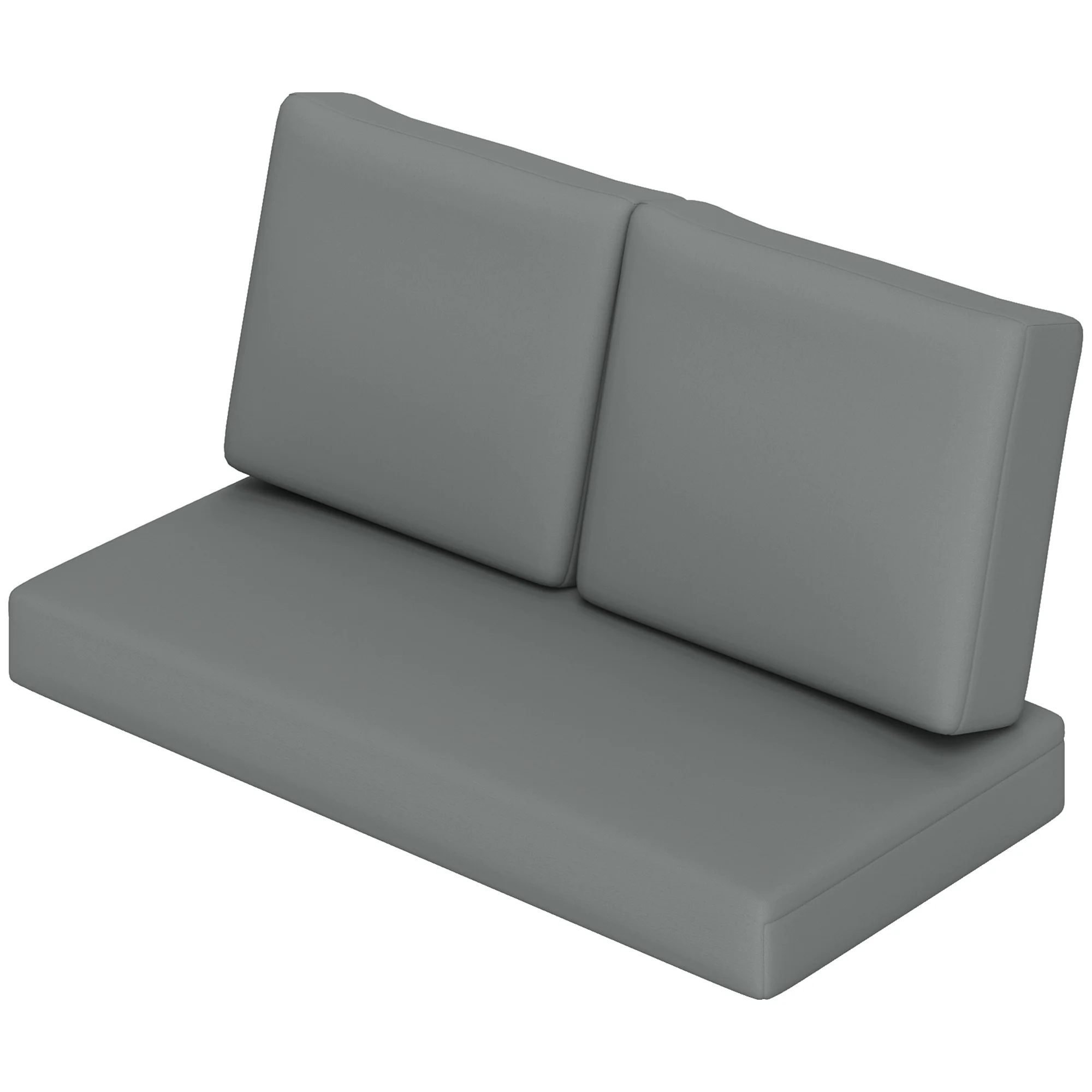 2 Seater 5" Fade-Resistant Replacement Patio Cushions with 7" Backrest, Light Grey - Image 2