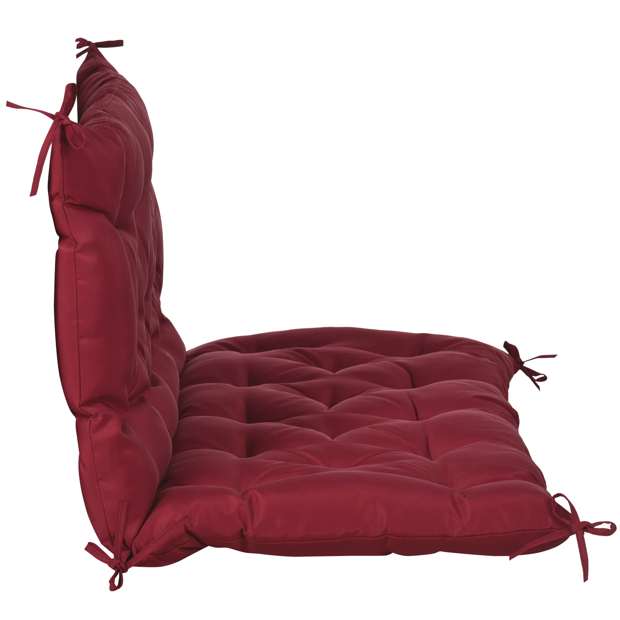 2 Seater Garden Bench Cushions, Non-Slip Soft Pad with Backrest, 47" x 43" x 5", Wine Red - Image 10