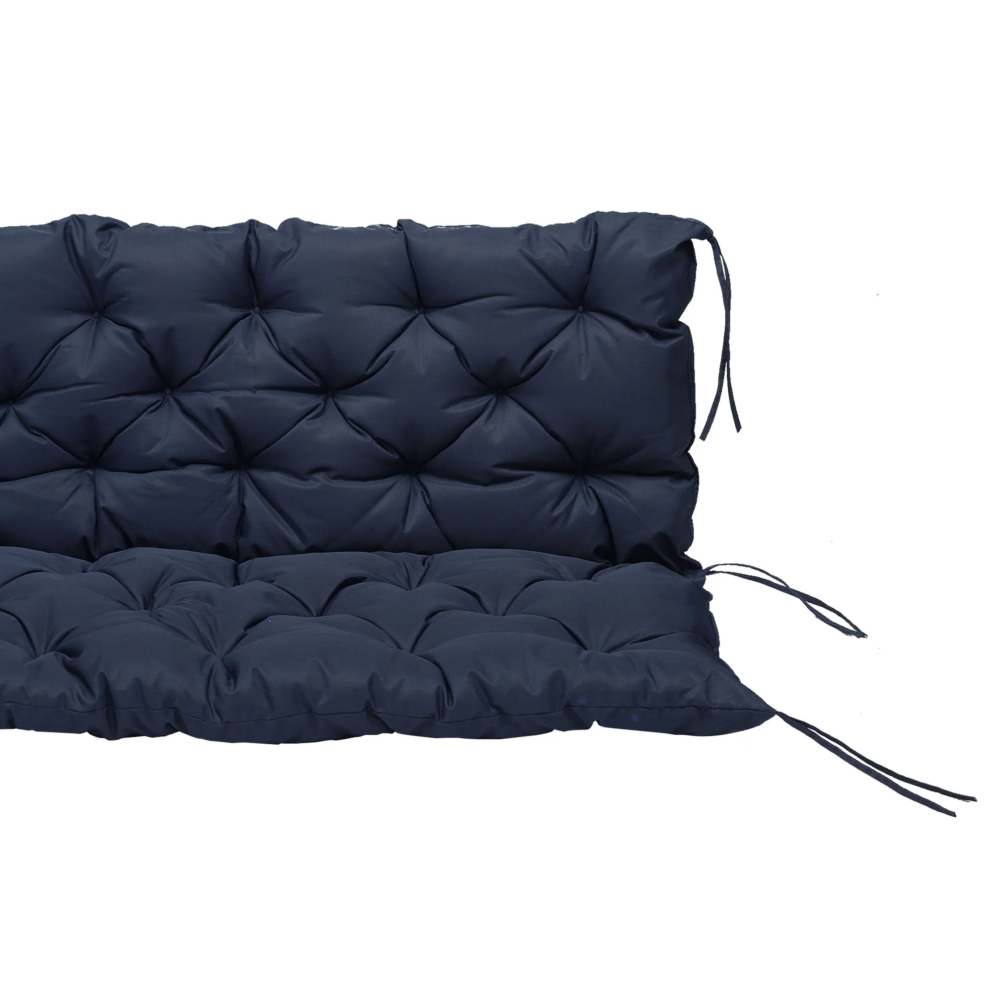 2 Seater Garden Bench Cushions, Non-Slip Soft Pad with Backrest, 52" x 43" x 4", Navy Blue - Image 11
