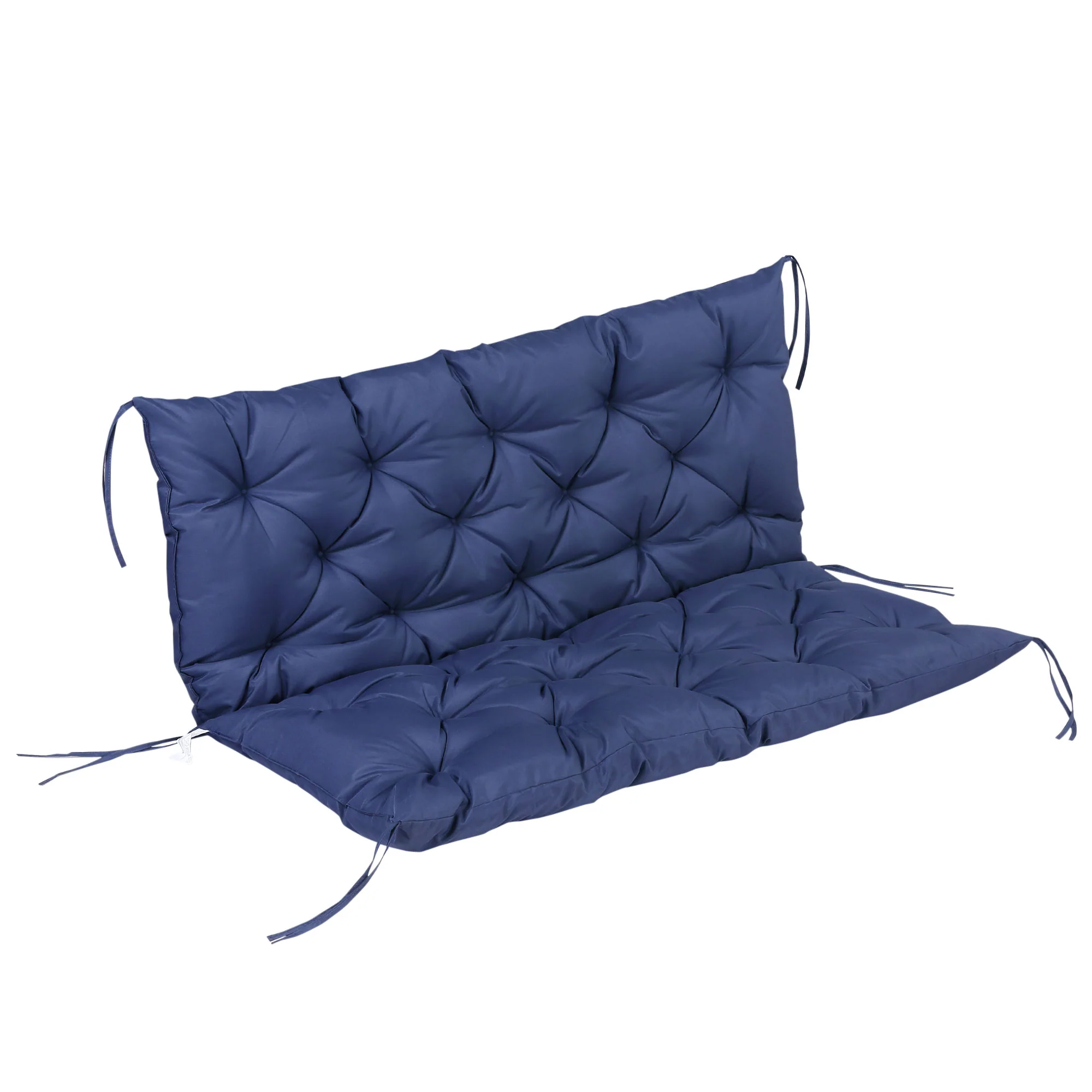 2 Seater Garden Bench Cushions, Non-Slip Soft Pad with Backrest, 52" x 43" x 4", Navy Blue - Image 12