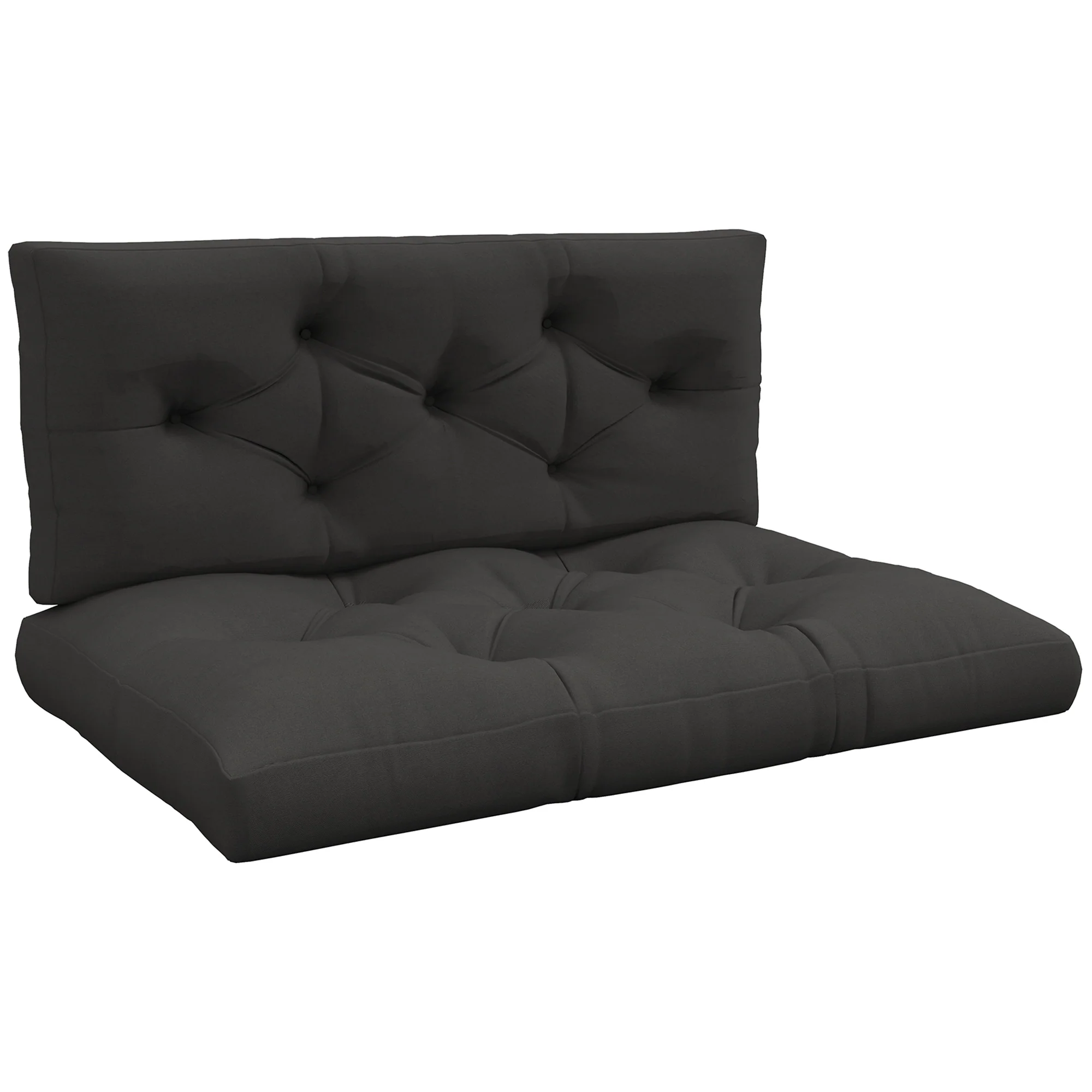 2 Seater Pallet Seat Cushions Back Pillows Replacement for Indoor Outdoor, Charcoal Grey - Image 12