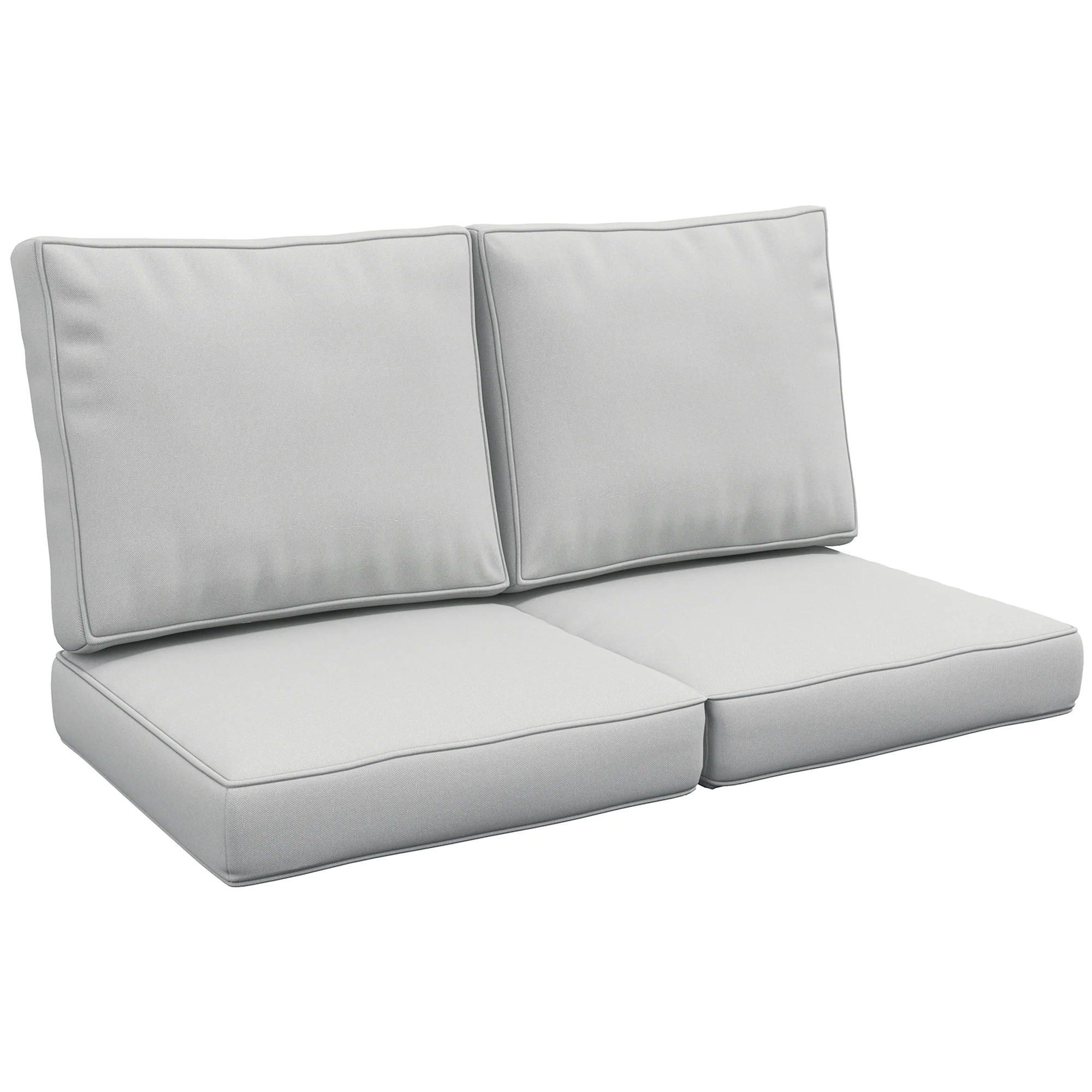 2 Seater Outdoor Water Repellent Seat Pads for Dining Chair, Swing, Sofa, Light Grey
