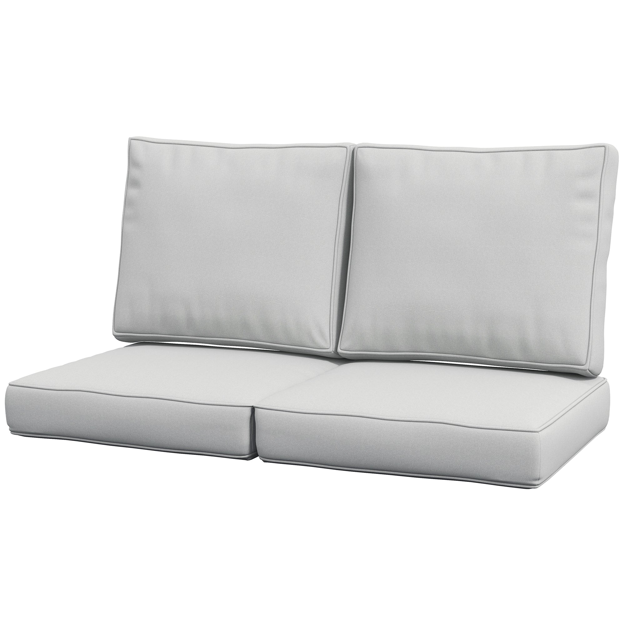 2 Seater Outdoor Water Repellent Seat Pads for Dining Chair, Swing, Sofa, Light Grey - Image 2
