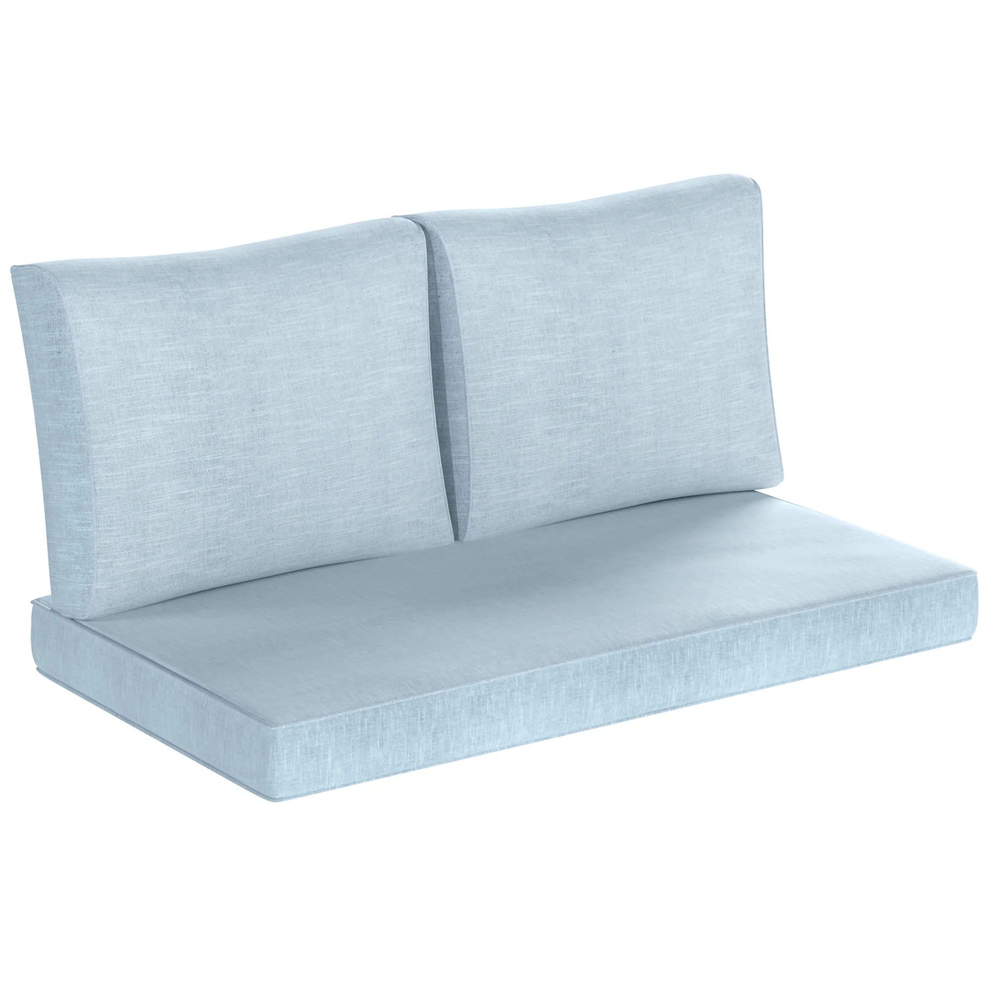 2 Seater Outdoor Seat Cushions with Backrest, Light Blue - Image 12