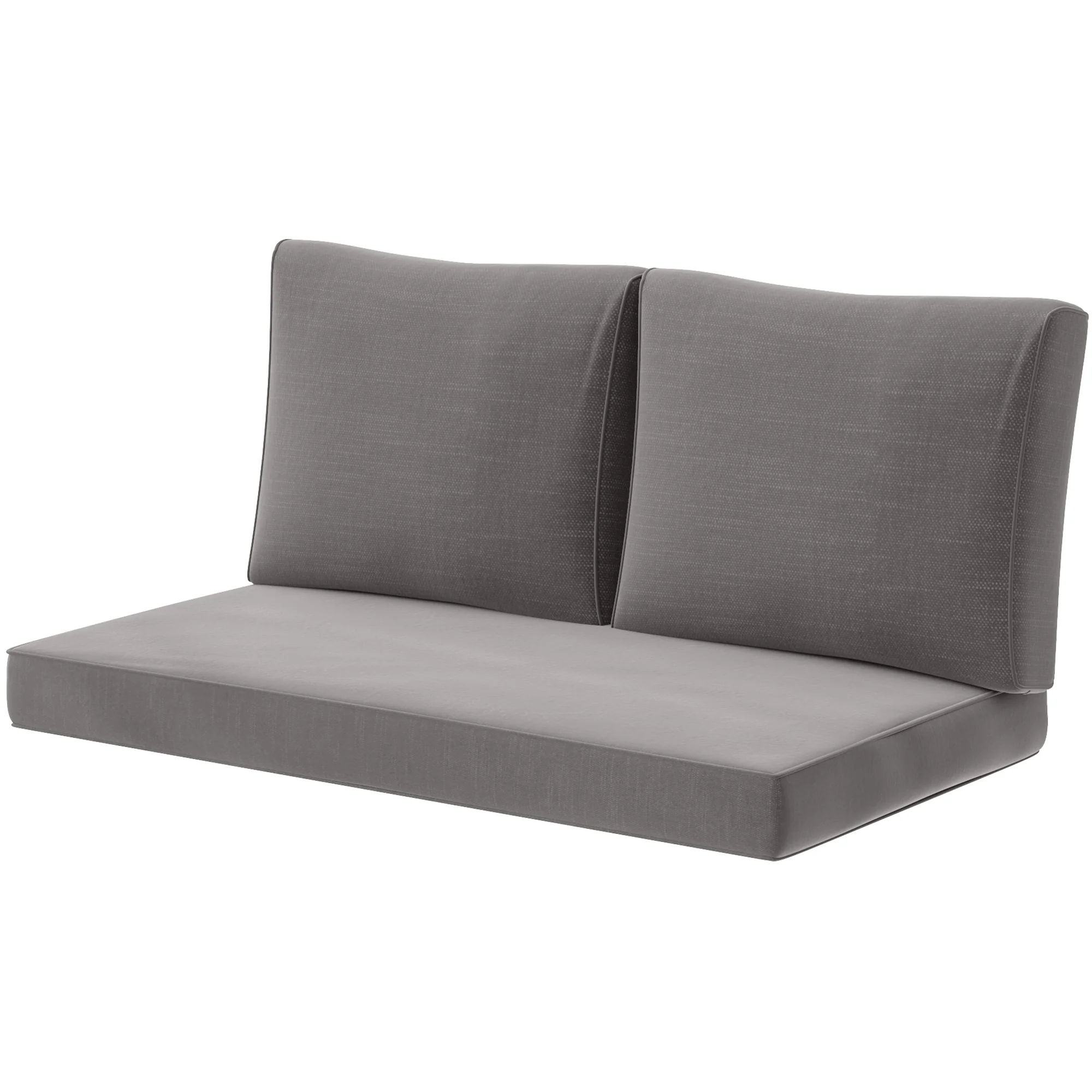 2 Seater Outdoor Seat Cushions with Backrest, Light Grey - Image 2
