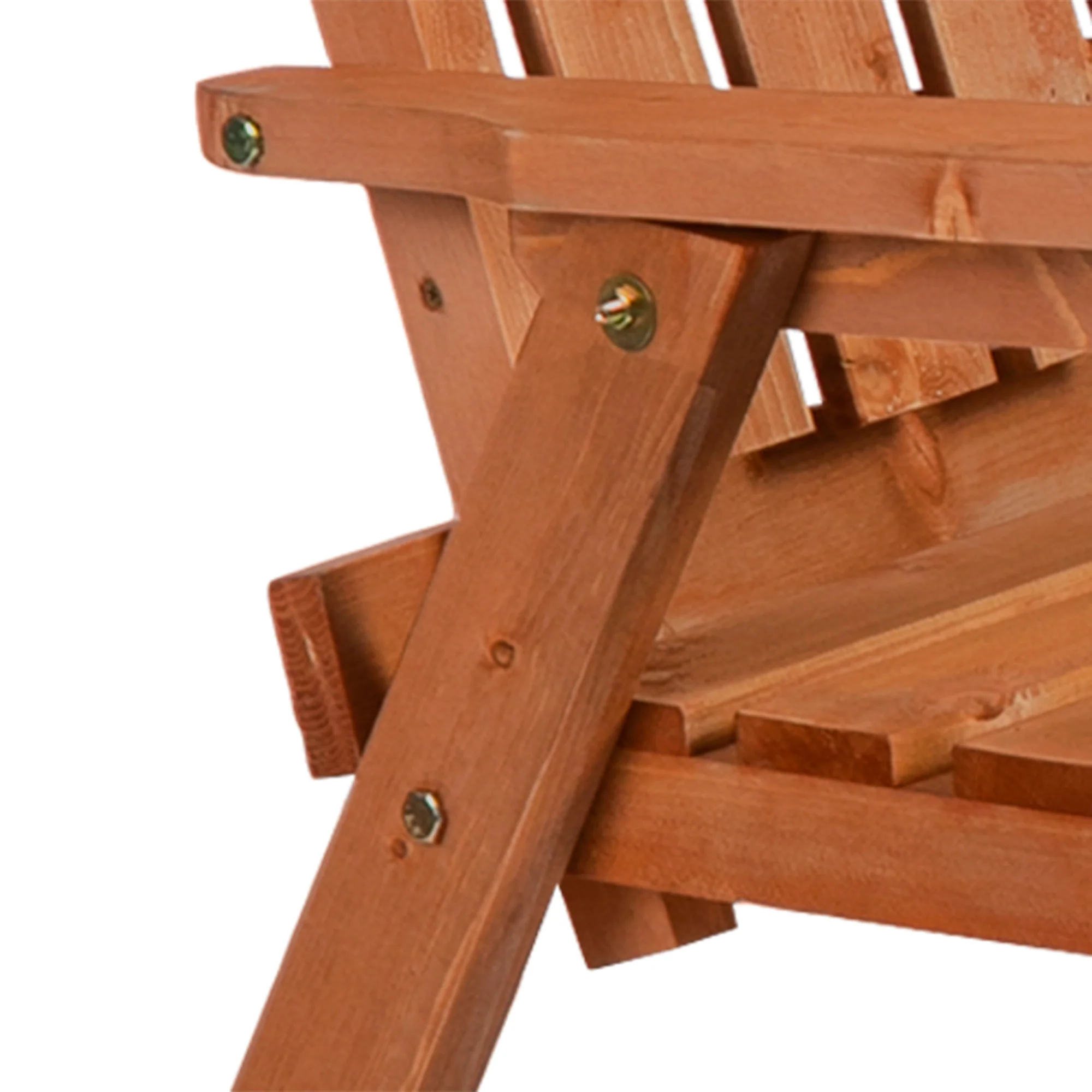 Garden Bench with Middle Table & Umbrella Hole, 2-Seater Wooden Bench, Slat Design, Orange - Image 10