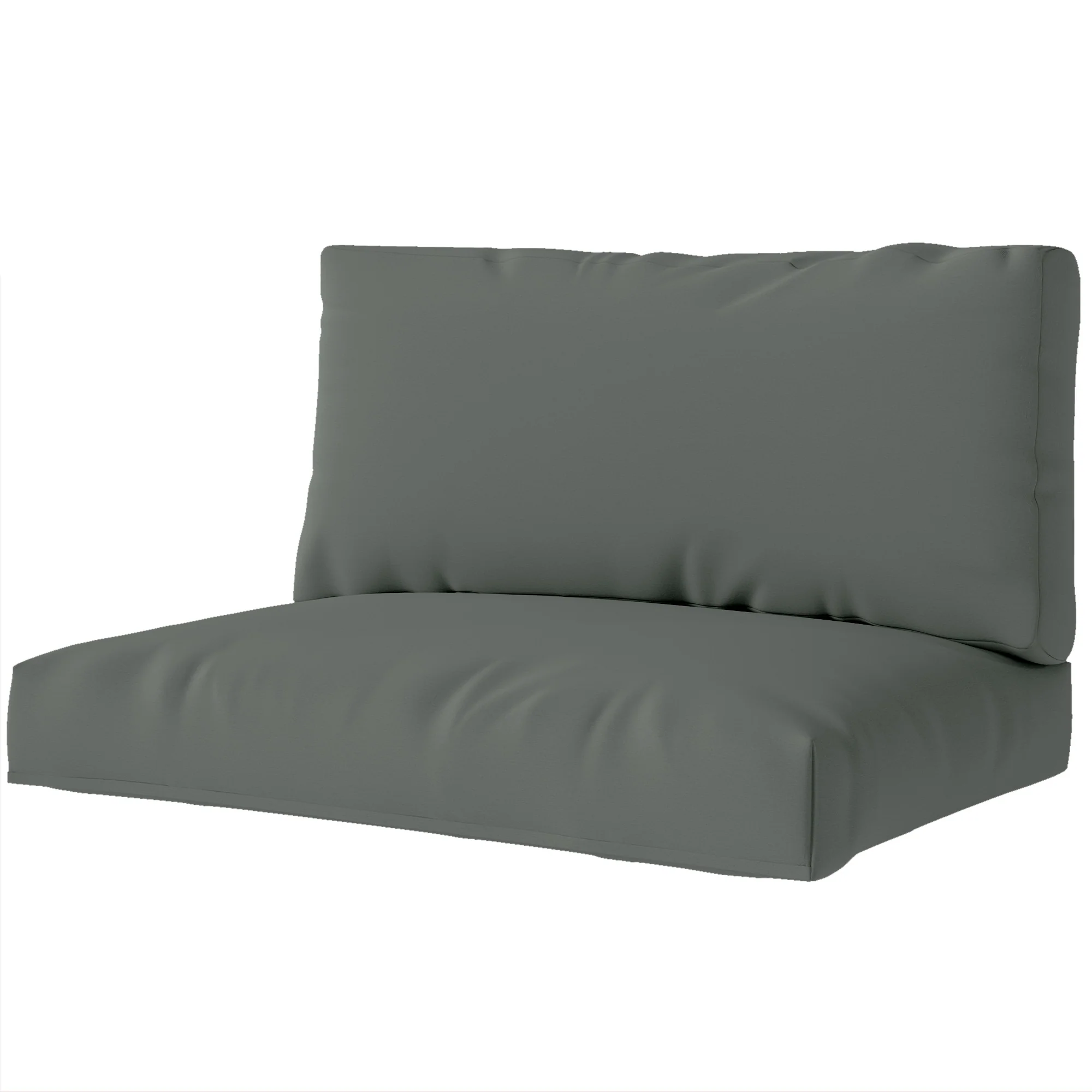 2 Seater Pallet Furniture Cushions with Back, 20 cm Thick Outdoor Seat Pads, Charcoal Grey - Image 2