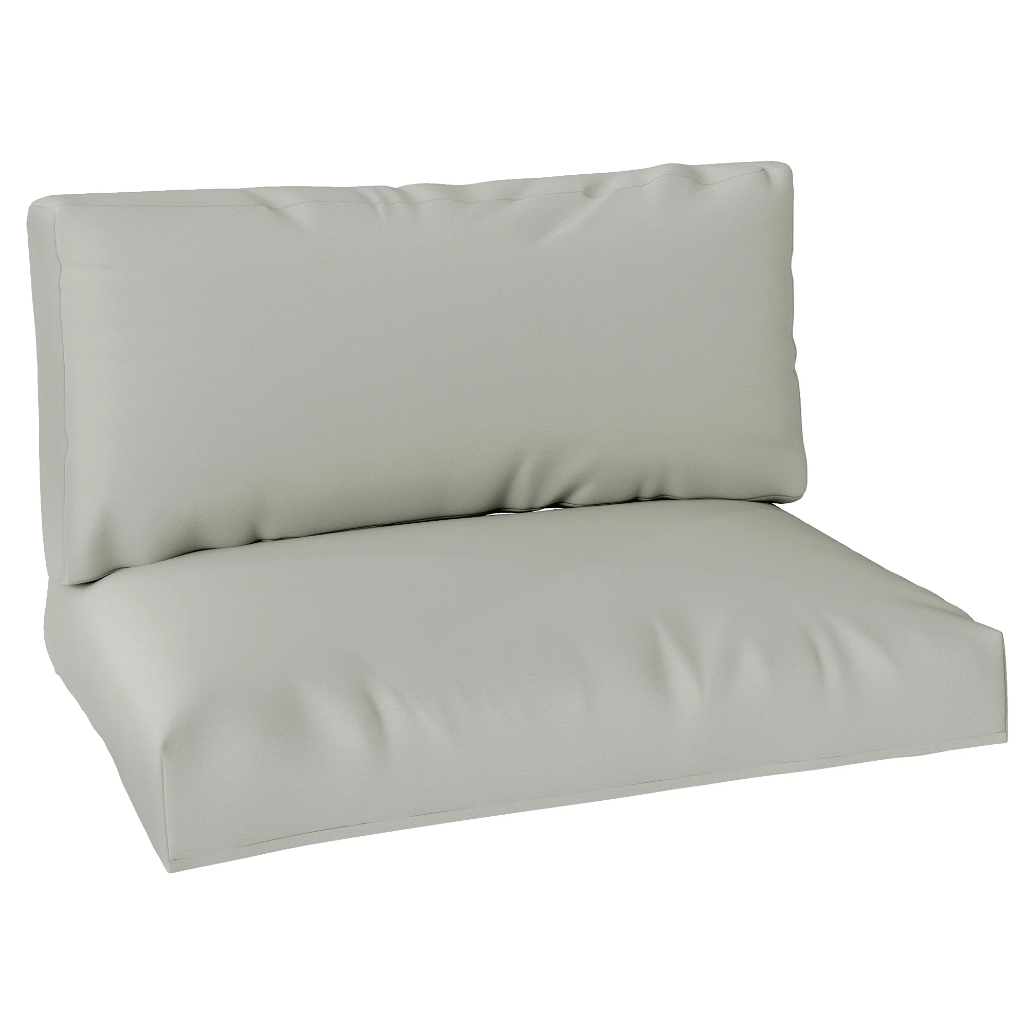 2 Seater Pallet Furniture Cushions with Back, 20 cm Thick Outdoor Seat Pads, Light Grey