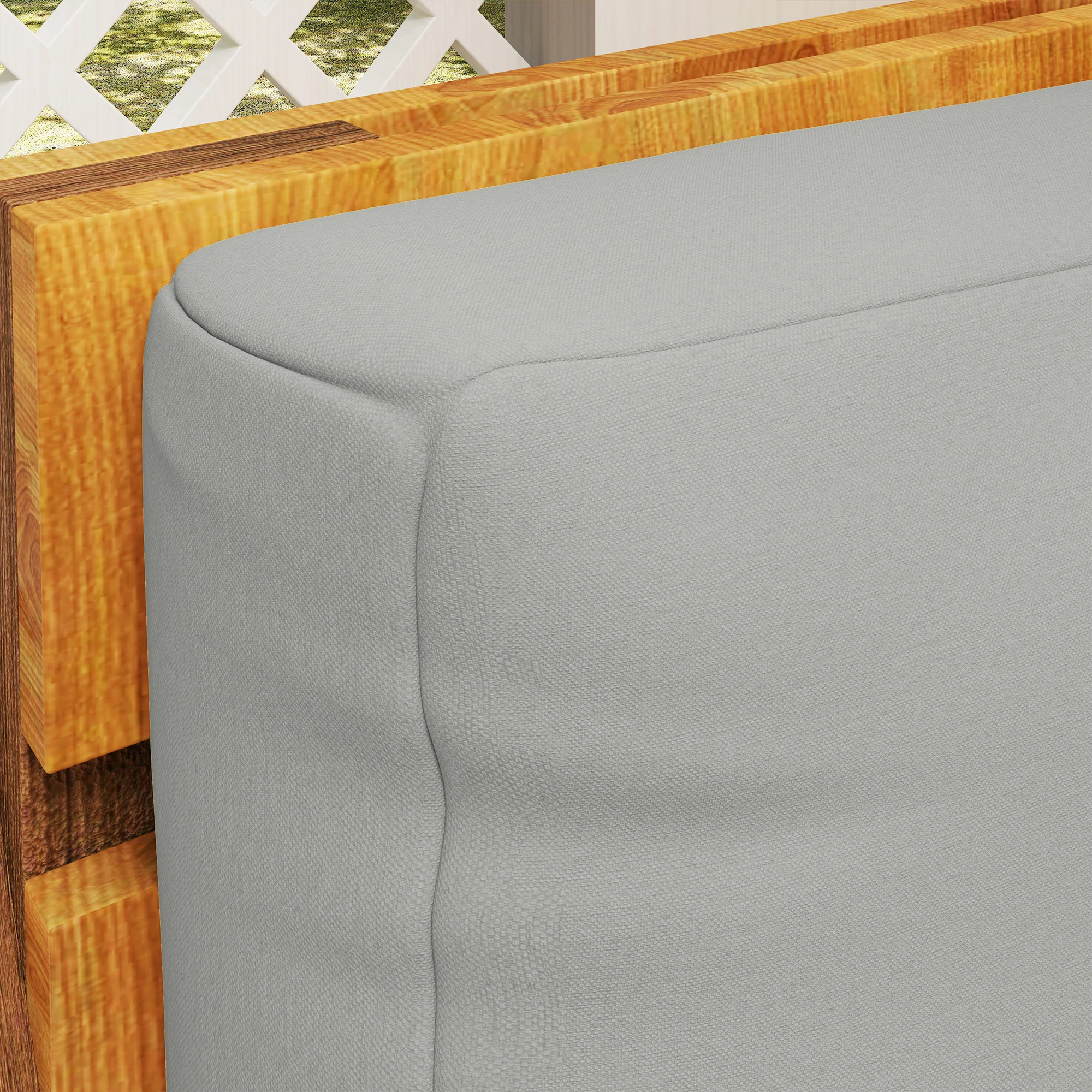 2 Seater Pallet Furniture Cushions with Back, 20 cm Thick Outdoor Seat Pads, Light Grey - Image 11