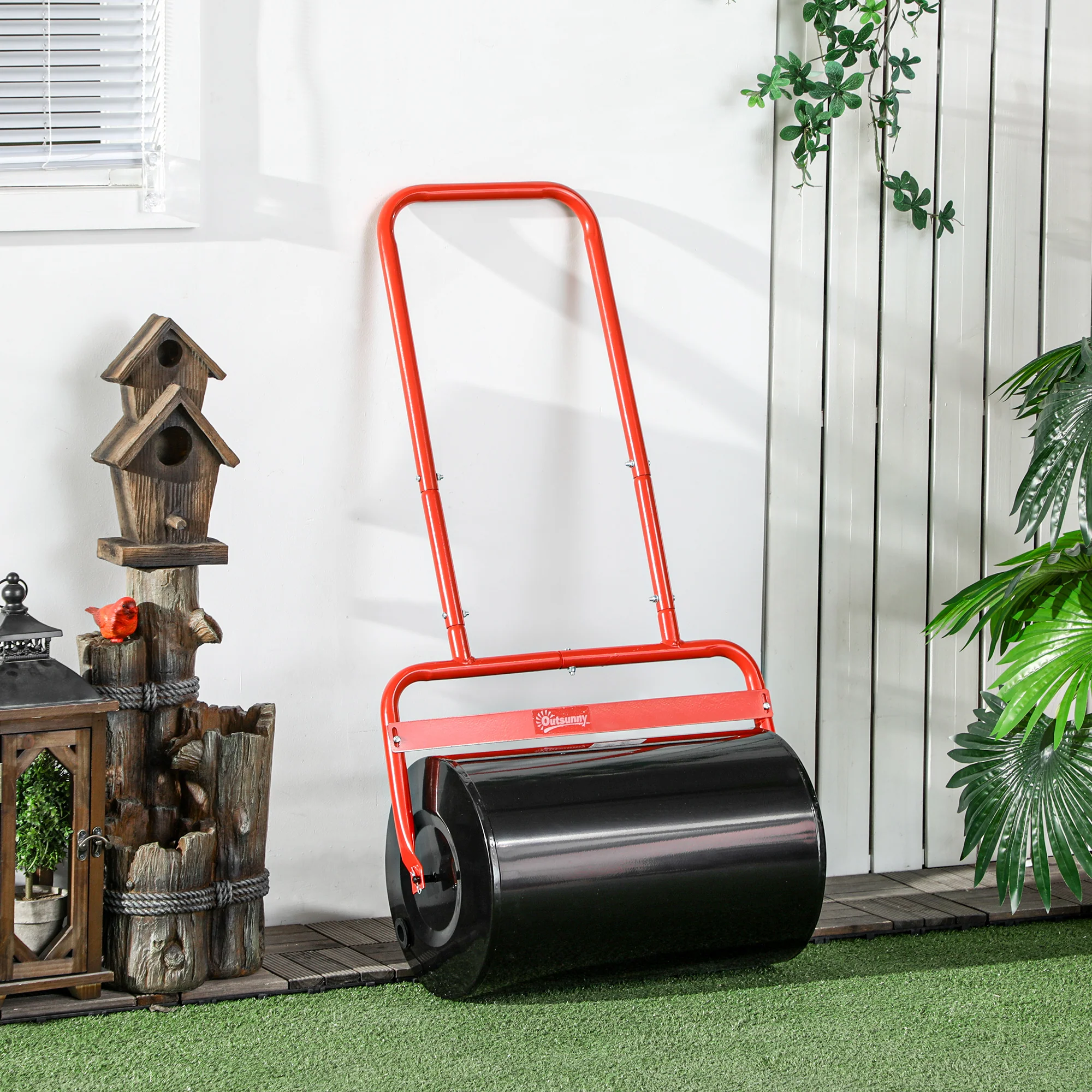 20" Heavy Duty Lawn Roller, Filled with 11 Gal Water/136 Lbs Sand, Red - Image 3