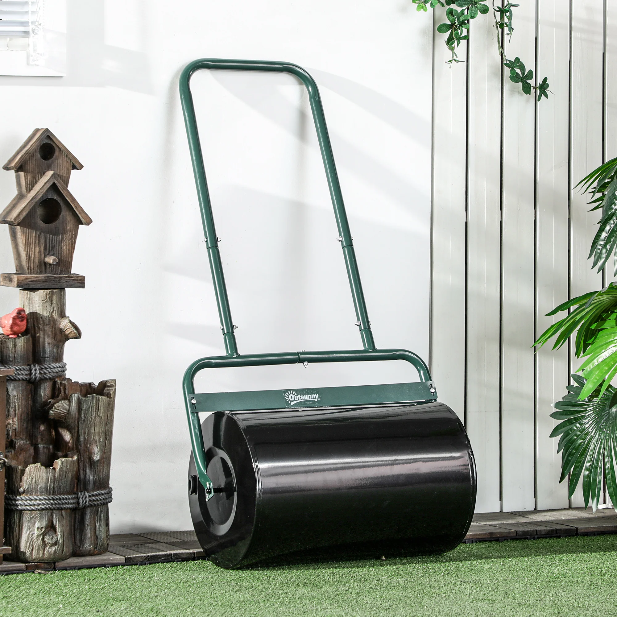 20" Heavy Duty Lawn Roller, Filled with 11 Gal Water/136 Lbs Sand, Green - Image 3