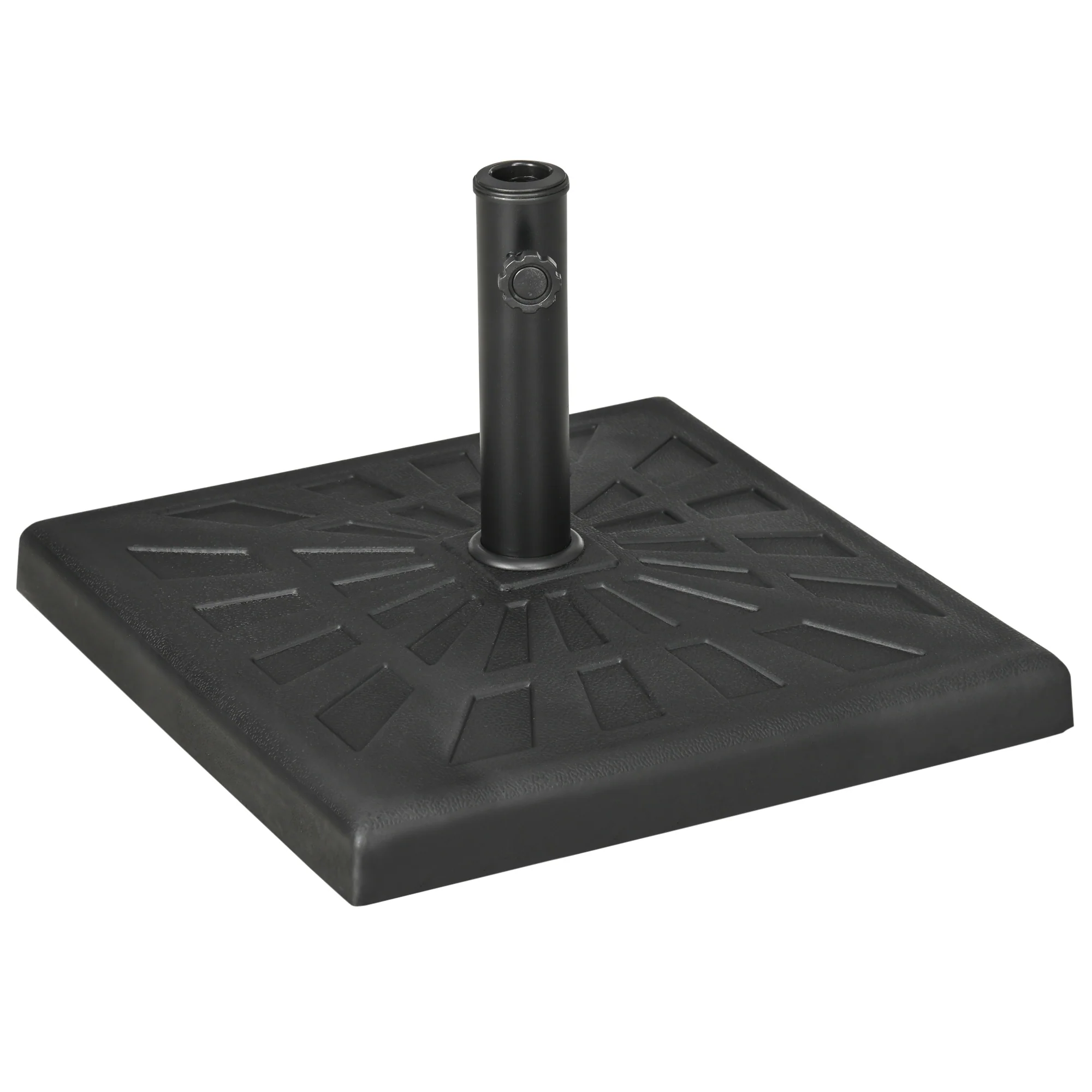 20" 42lb Square Resin Umbrella Base, for 1.3"/1.5"/1.9" Poles, Black - Image 12