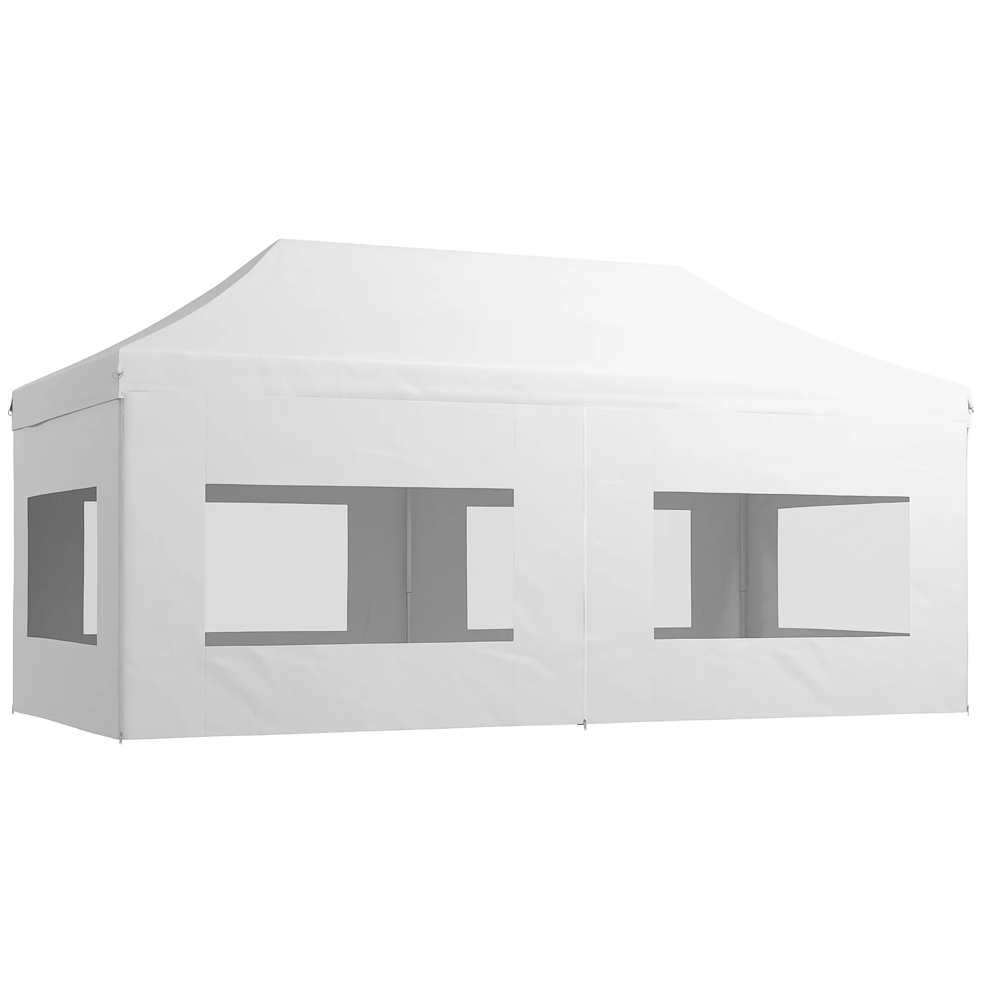 20' x 10' Pop-Up Canopy Tent with Removable Sidewalls, Includes Sand Weights & Carry Bag, White - Image 11