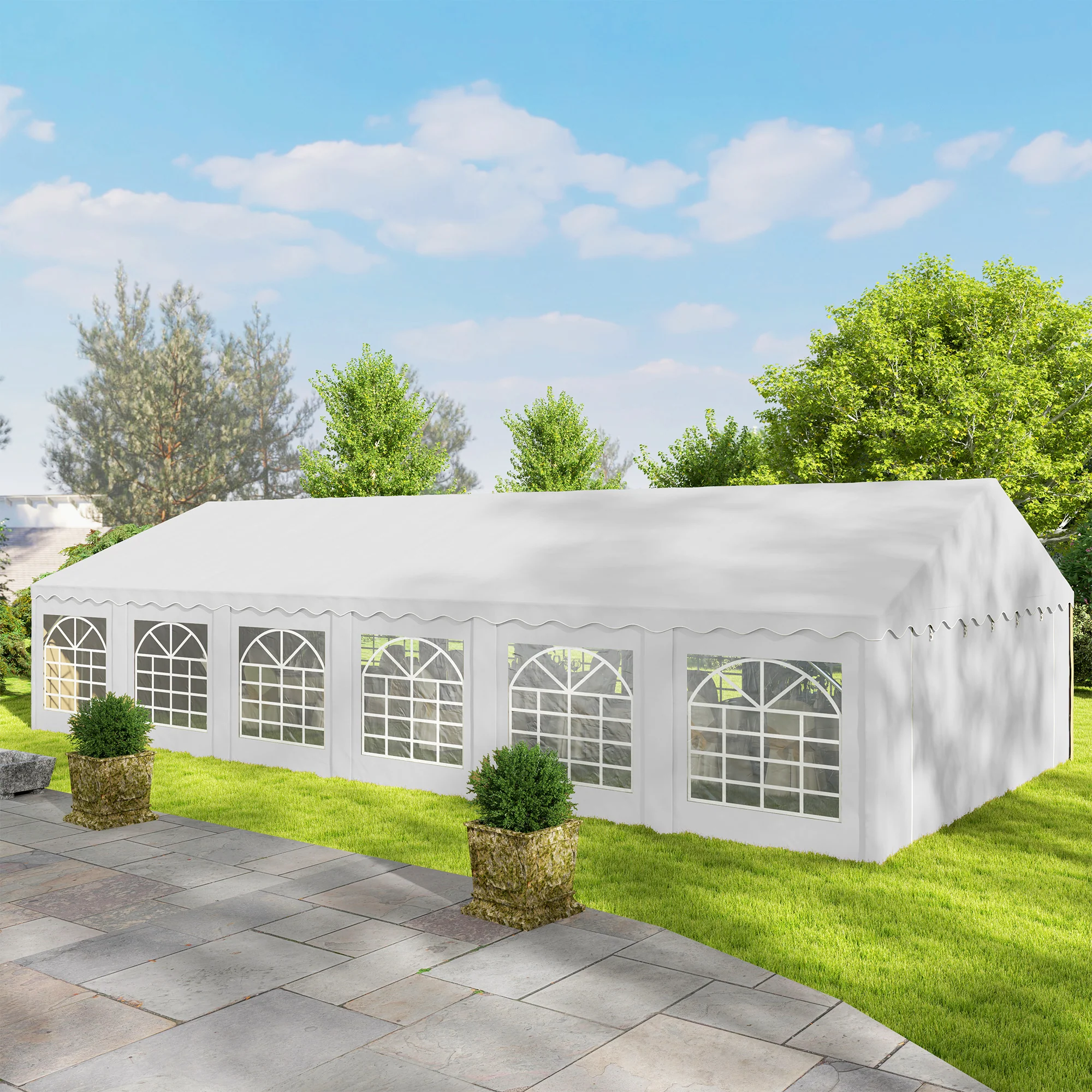 20' x 40' Heavy Duty Party Tent and Carport with Sidewalls, White - Image 10