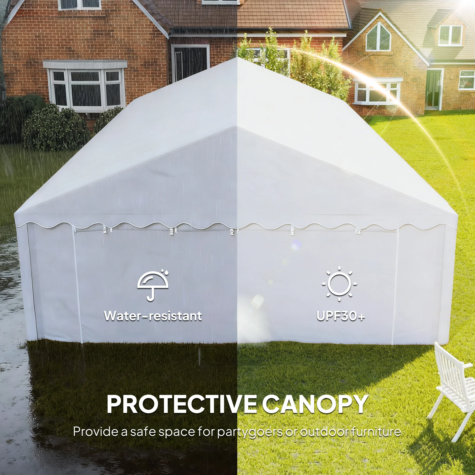 20' x 40' Heavy Duty Party Tent and Carport with Sidewalls, White - Image 9