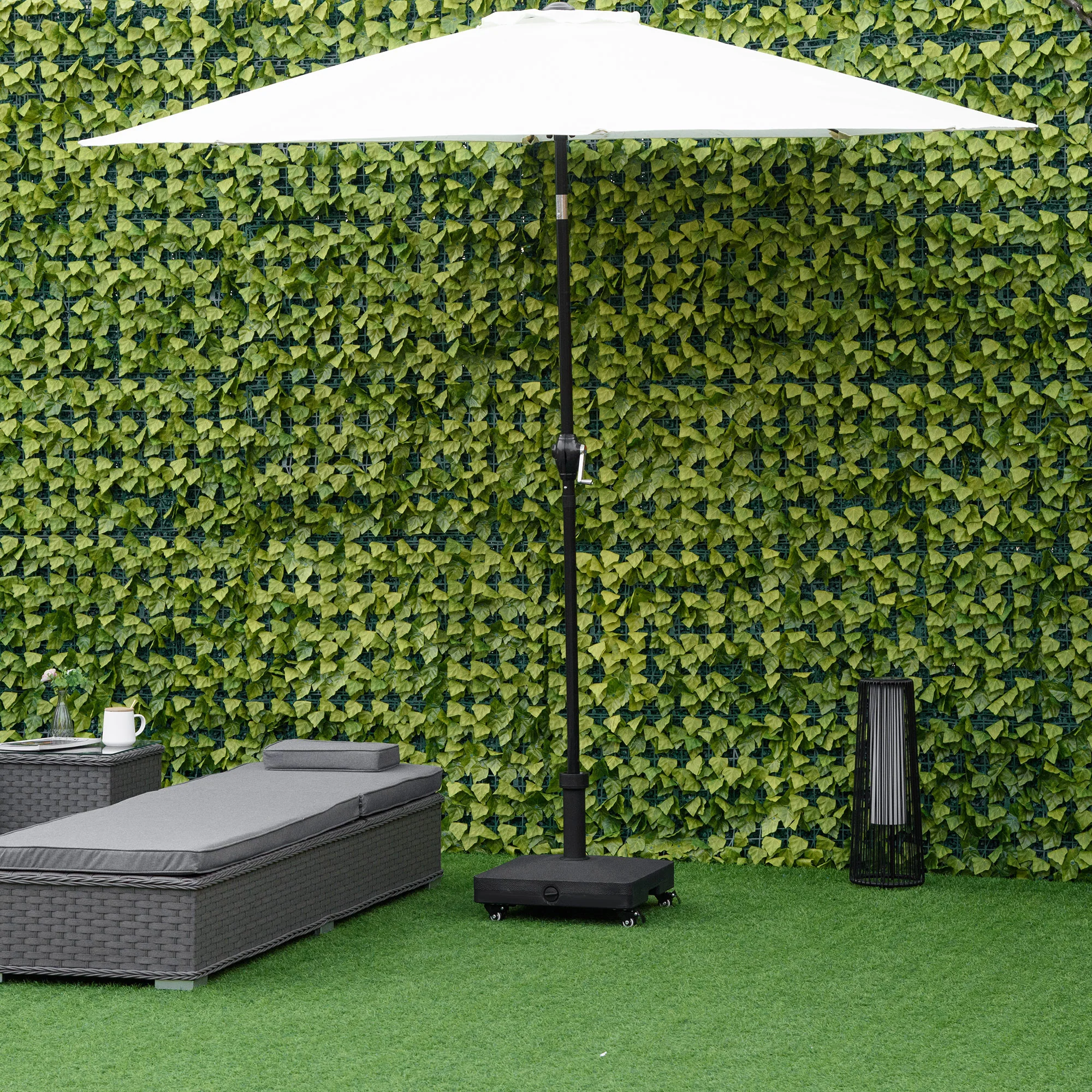 20kg Heavy Duty Garden Parasol Base Stand with Wheels, Sand or Water Can Be Filled, Black - Image 11
