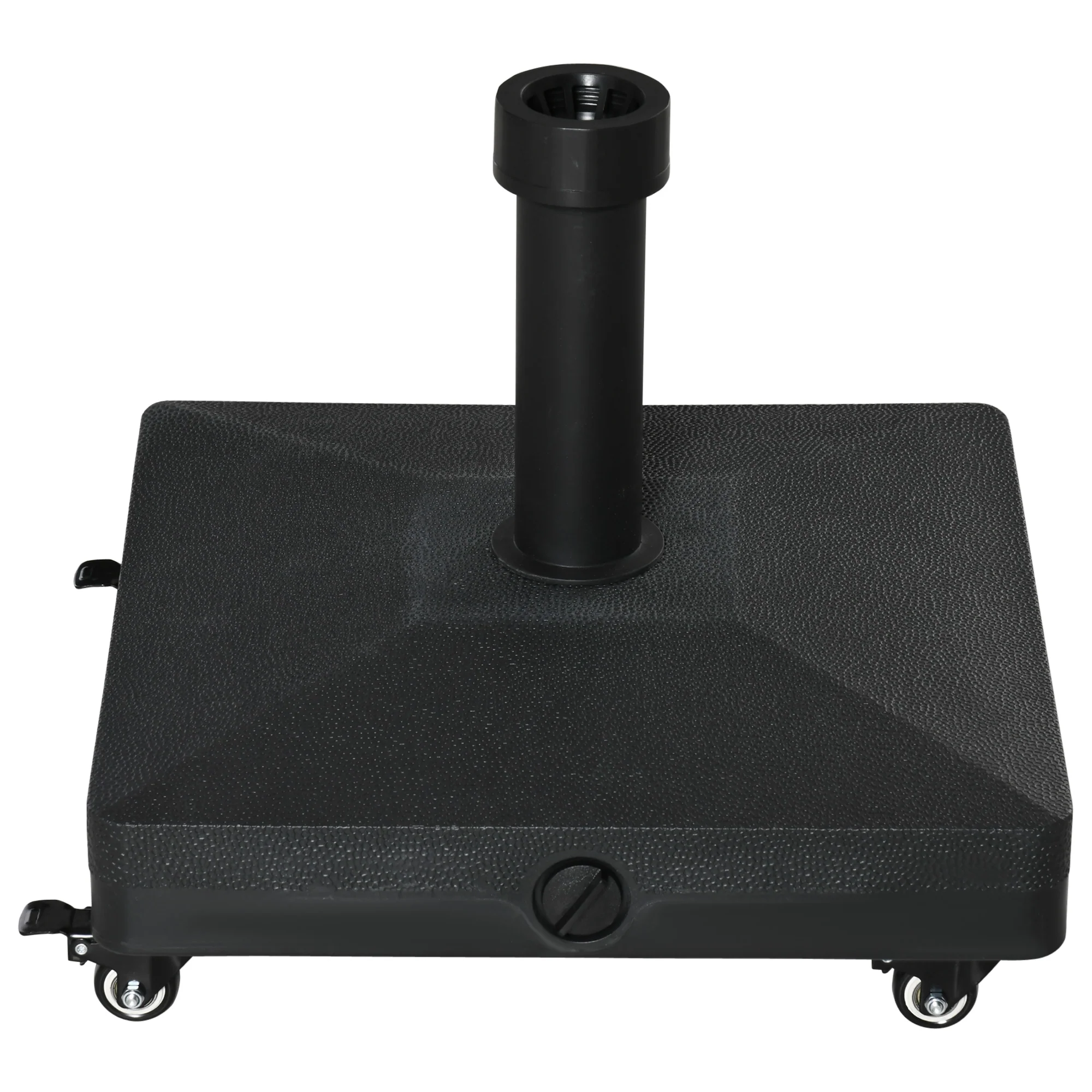 20kg Heavy Duty Garden Parasol Base Stand with Wheels, Sand or Water Can Be Filled, Black - Image 2