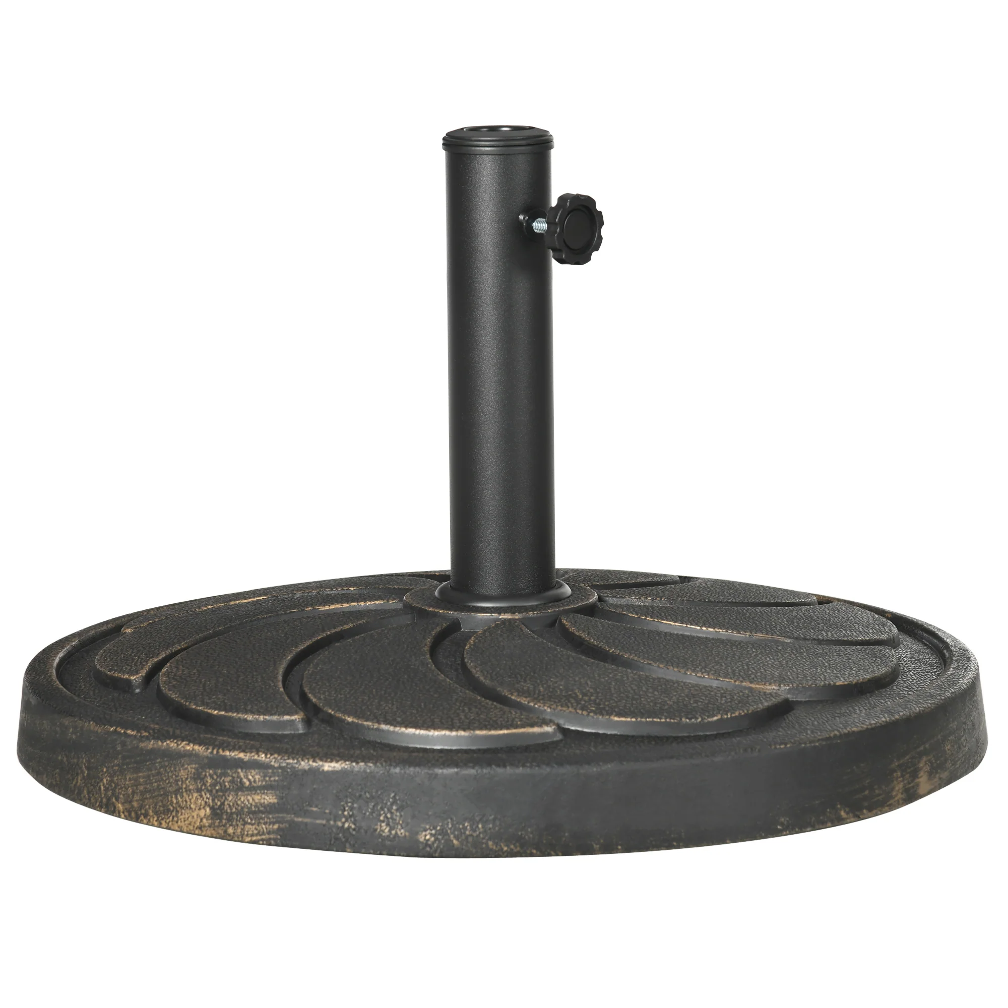 21" 40lb Round Resin Umbrella Base, for 1.5"/1.9" Poles, Bronze - Image 2