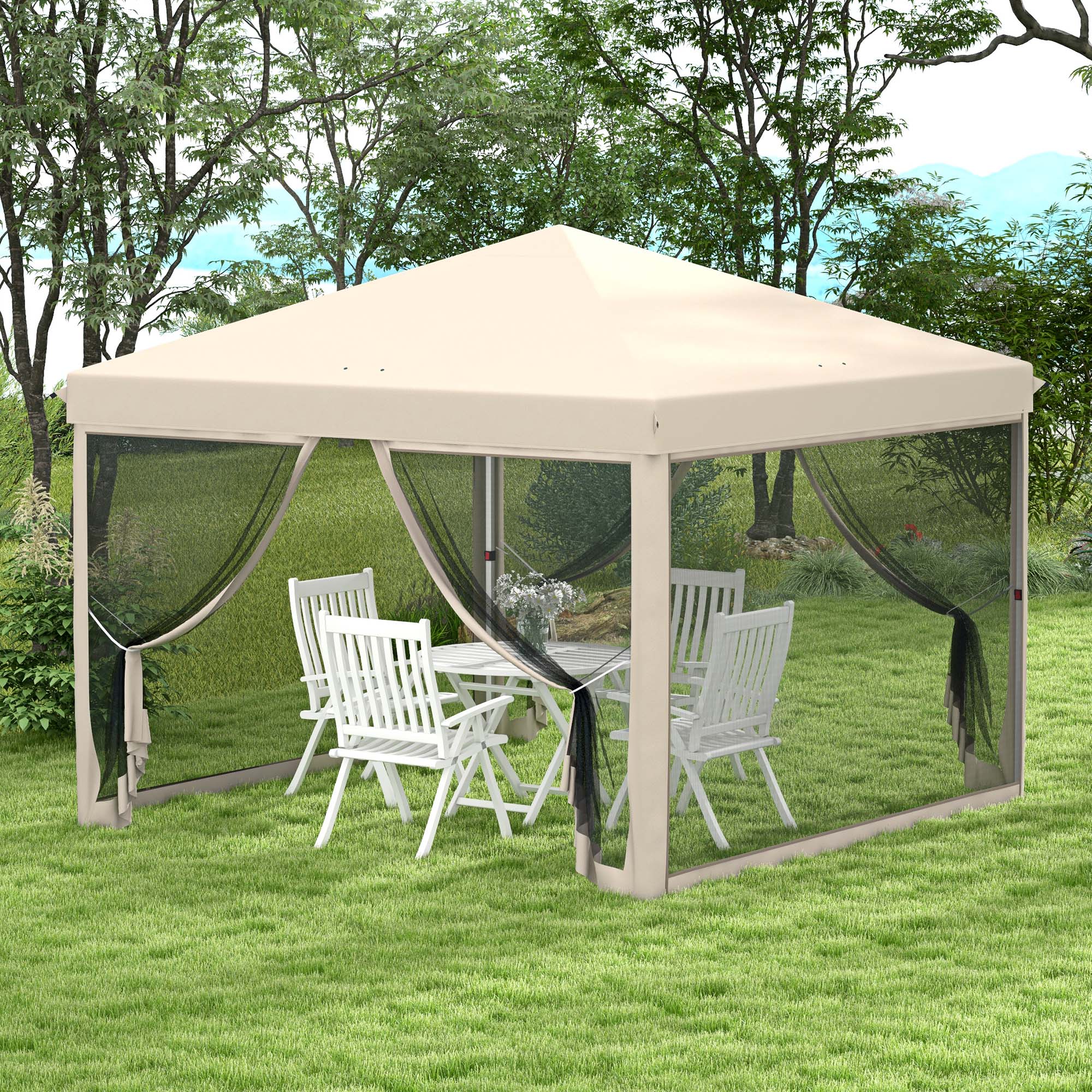 10' x 10' Pop Up Canopy Tent with Netting and Carry Bag - Image 3