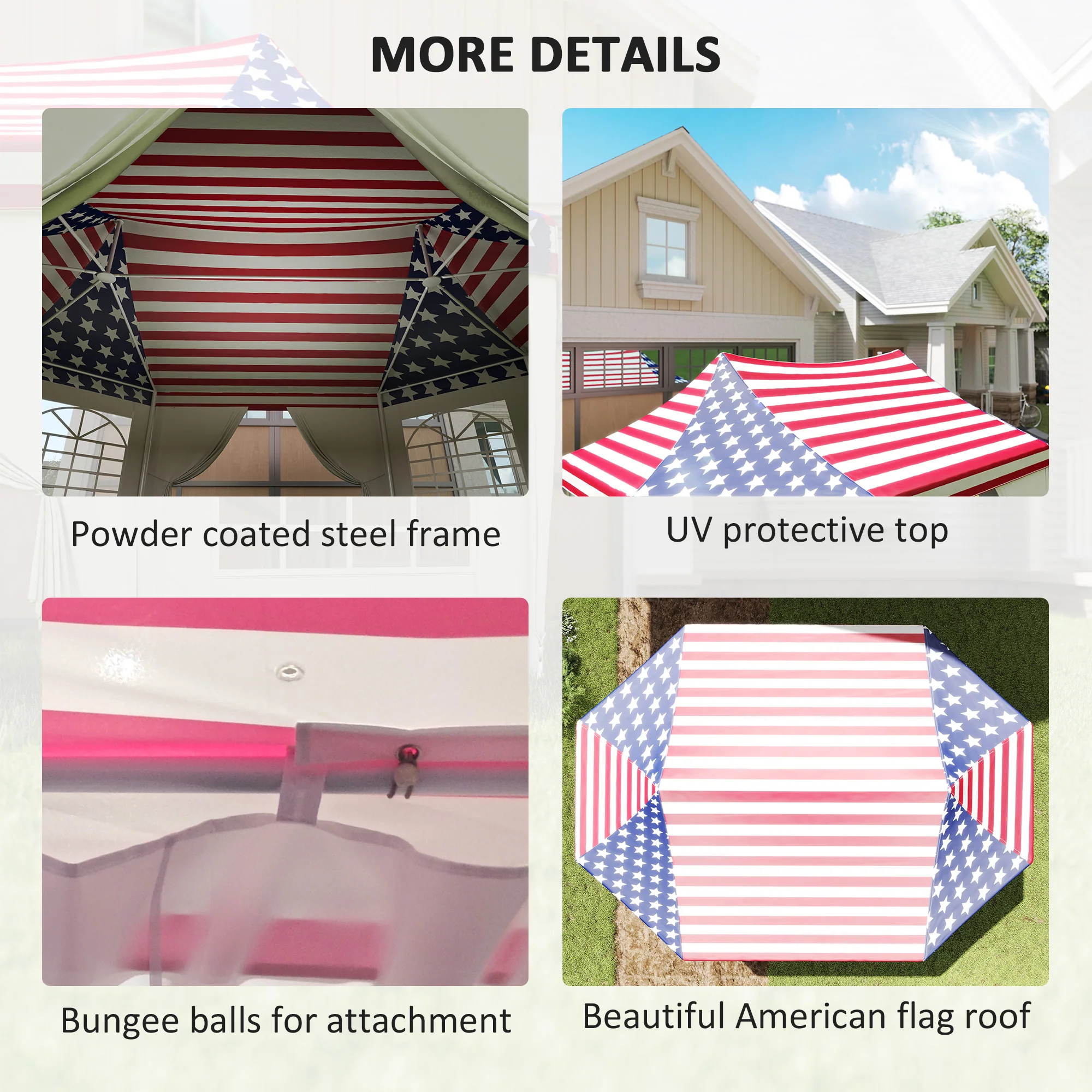 22.3' x 16.4' Party Tent with Sidewalls, American Flag - Image 9