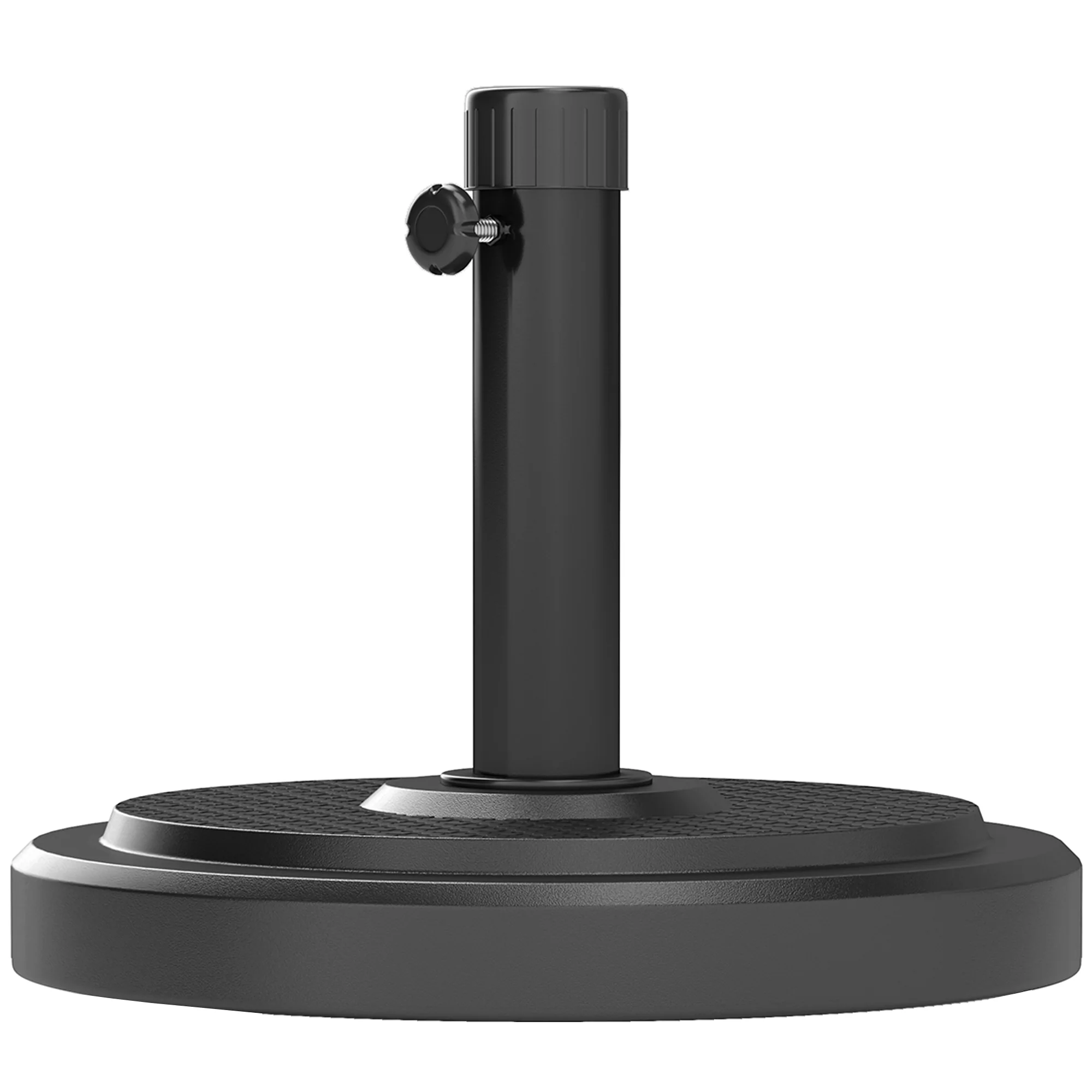 22kg Round HDPE Garden Umbrella Base for 38mm or 48mm Outdoor Umbrella Poles, Black - Image 2