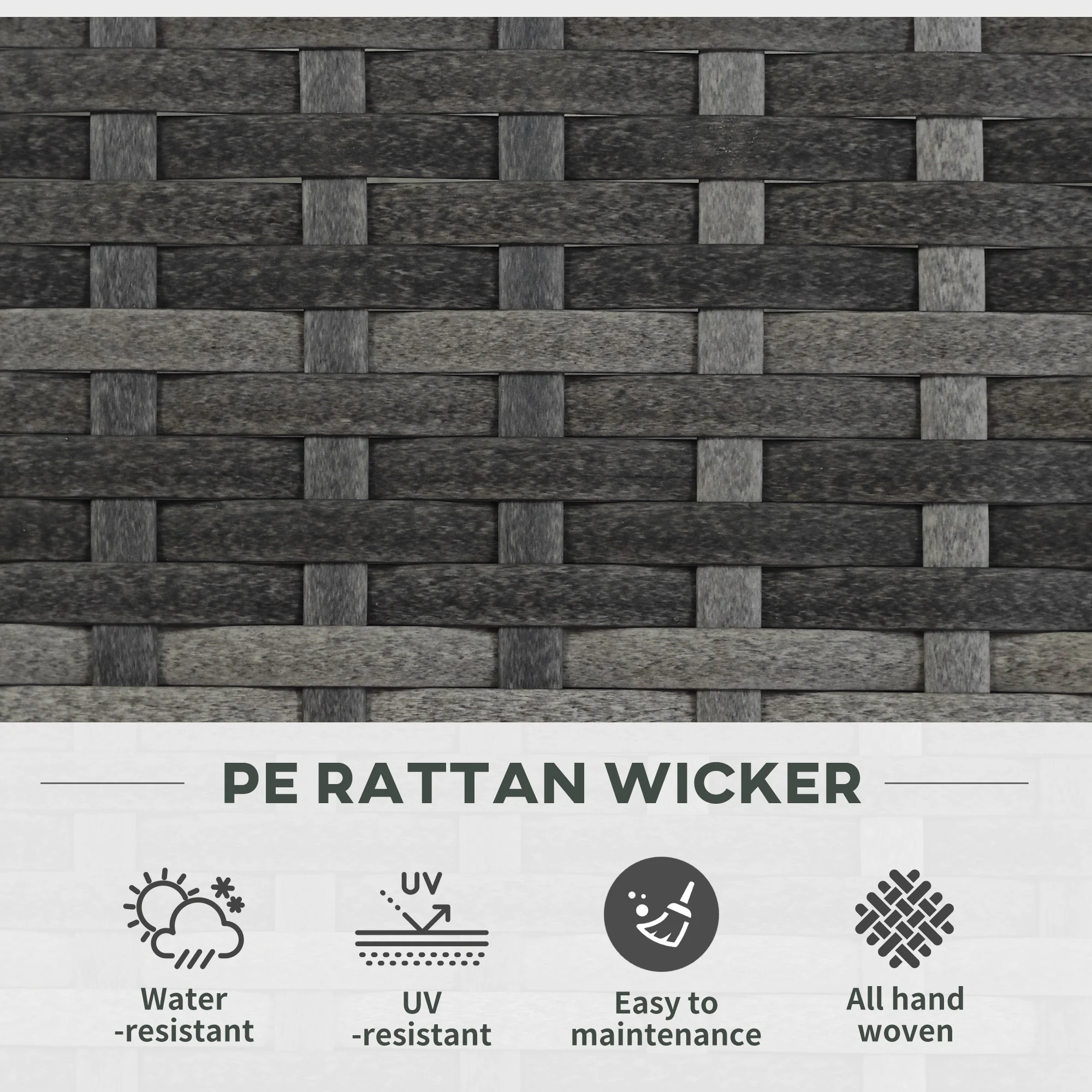 22L PE Rattan Raised Garden Box with Trellis & Two Plant Boxes,Mixed Grey - Image 9