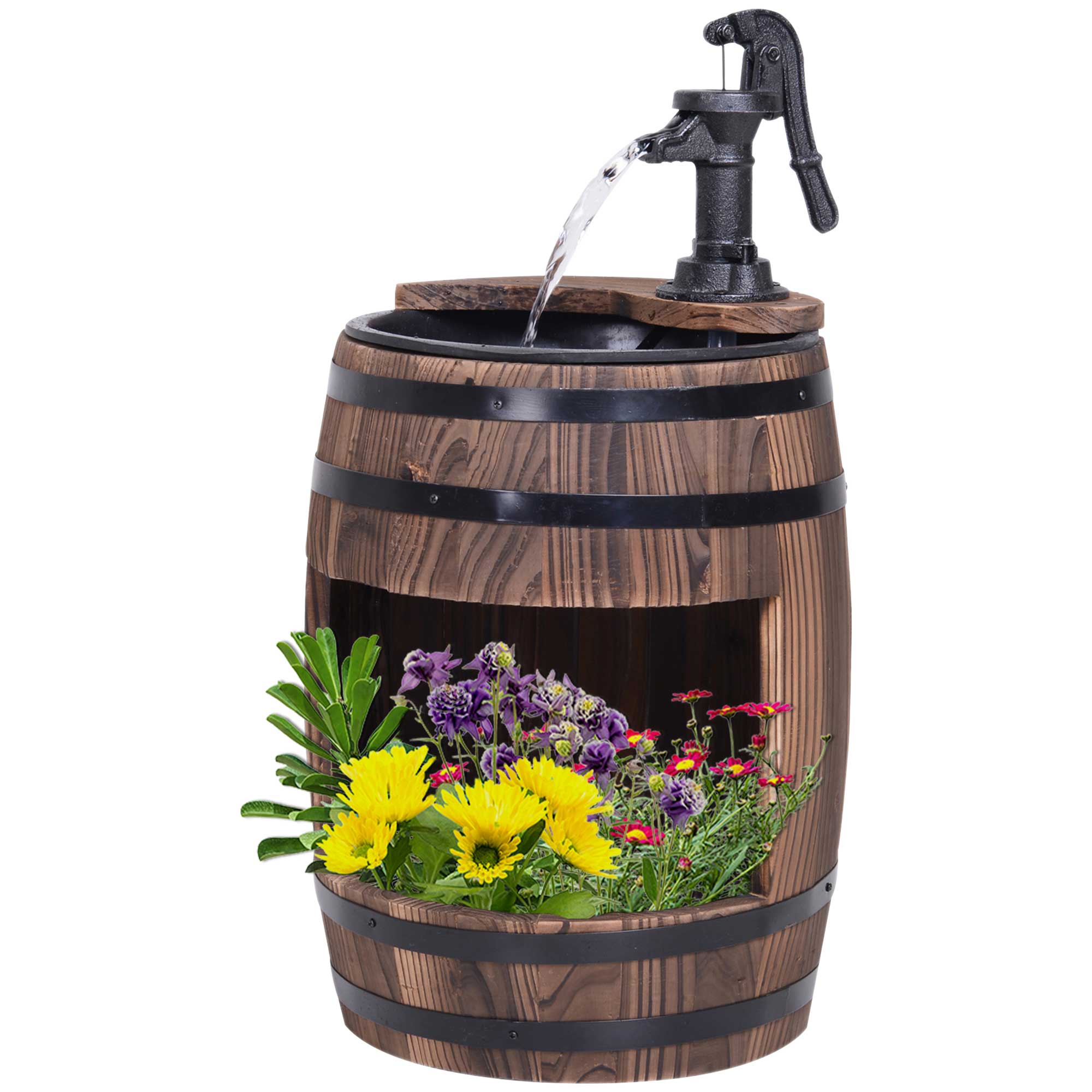 23" Wooden Fountain, 2 Tiers Electrical Waterfall w/ UL Certified 3600r/min Speed Pump - Image 2