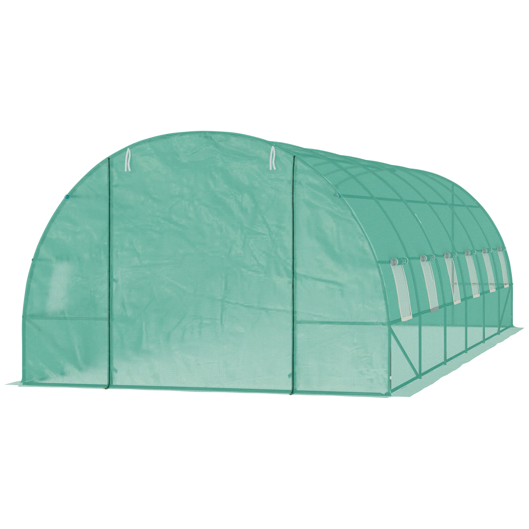 26' x 10' x 6.6' Walk-in Tunnel Greenhouse with Premium Steel Frame, Dark Green - Image 2