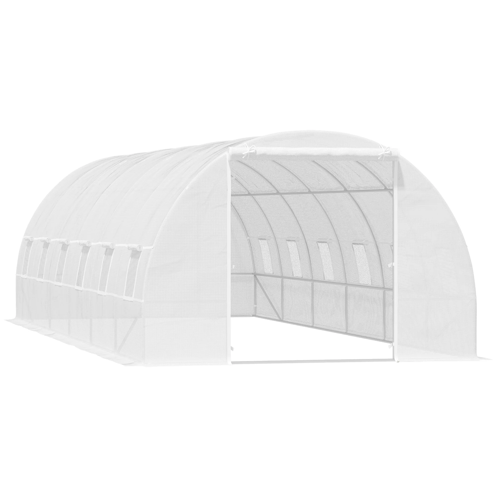26' x 10' x 6.6' Large Walk in Tunnel Greenhouse Garden Plant Seed Green House Premium Steel Frame, White - Image 12