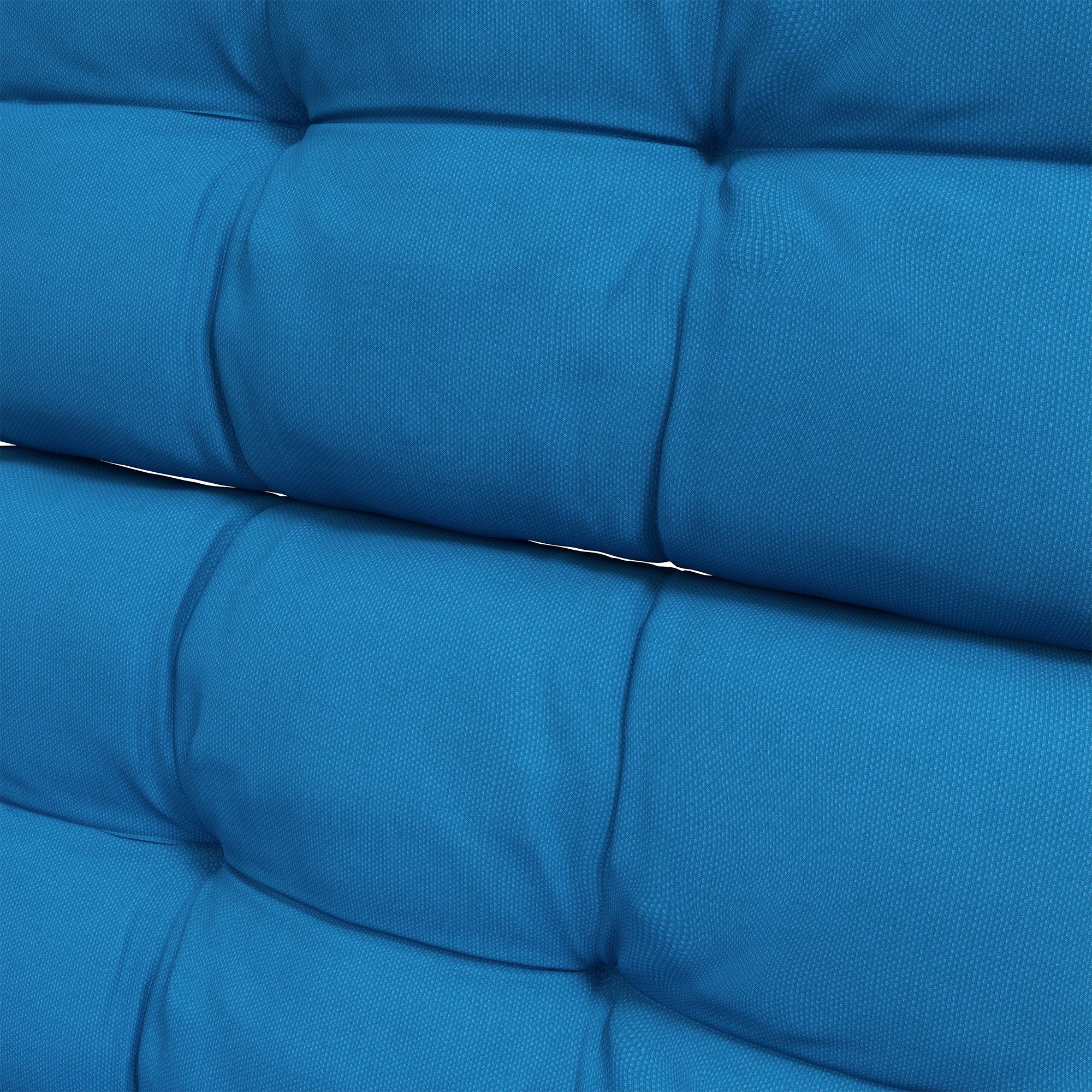 2pc Outdoor Seat Cushions with Backrest & Ties, Water Repellent Chairs Seat Pads, Blue - Image 10