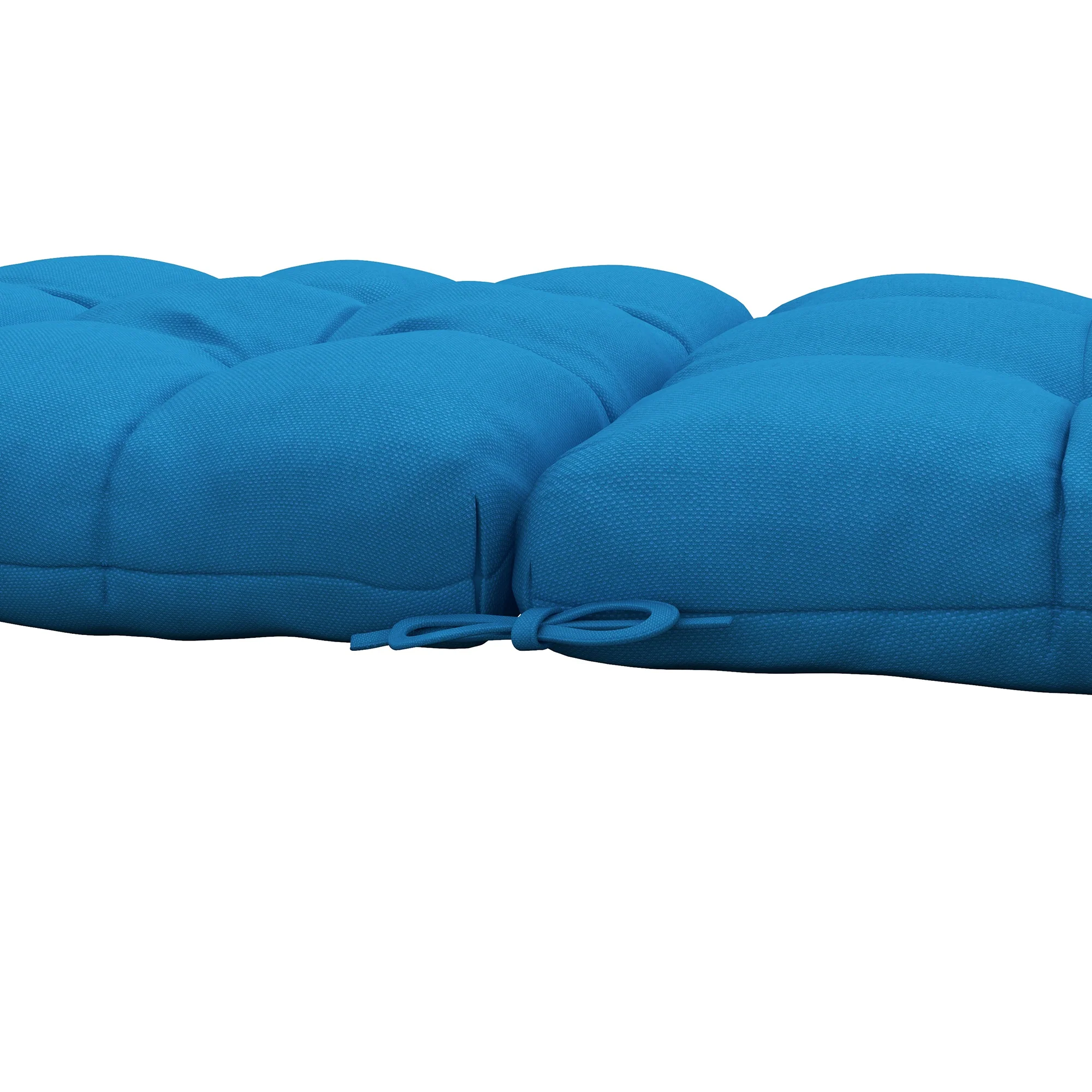2pc Outdoor Seat Cushions with Backrest & Ties, Water Repellent Chairs Seat Pads, Blue - Image 11