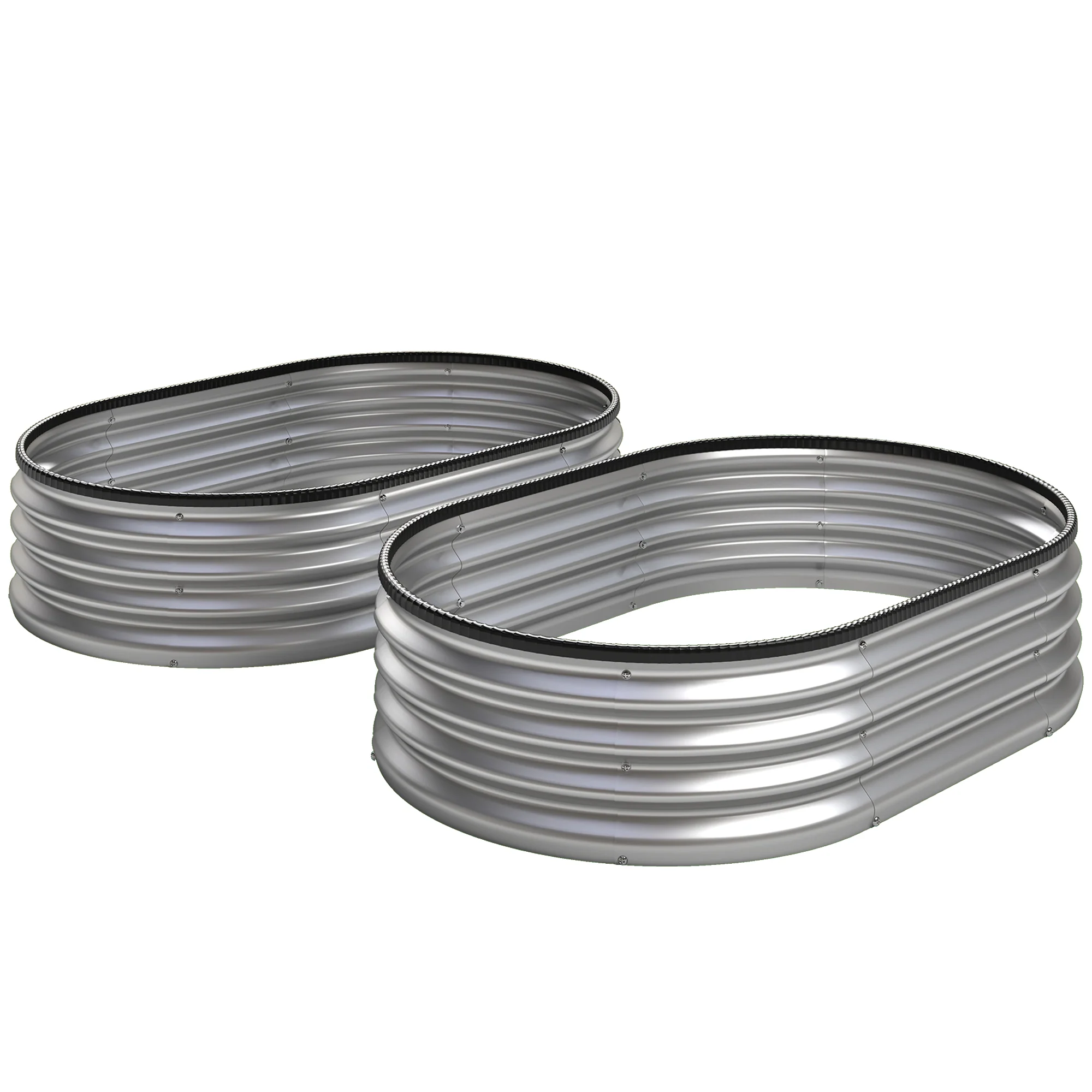 2pcs 4 x 3 x 1 ft Galvanized Raised Garden Beds, Silver - Image 12
