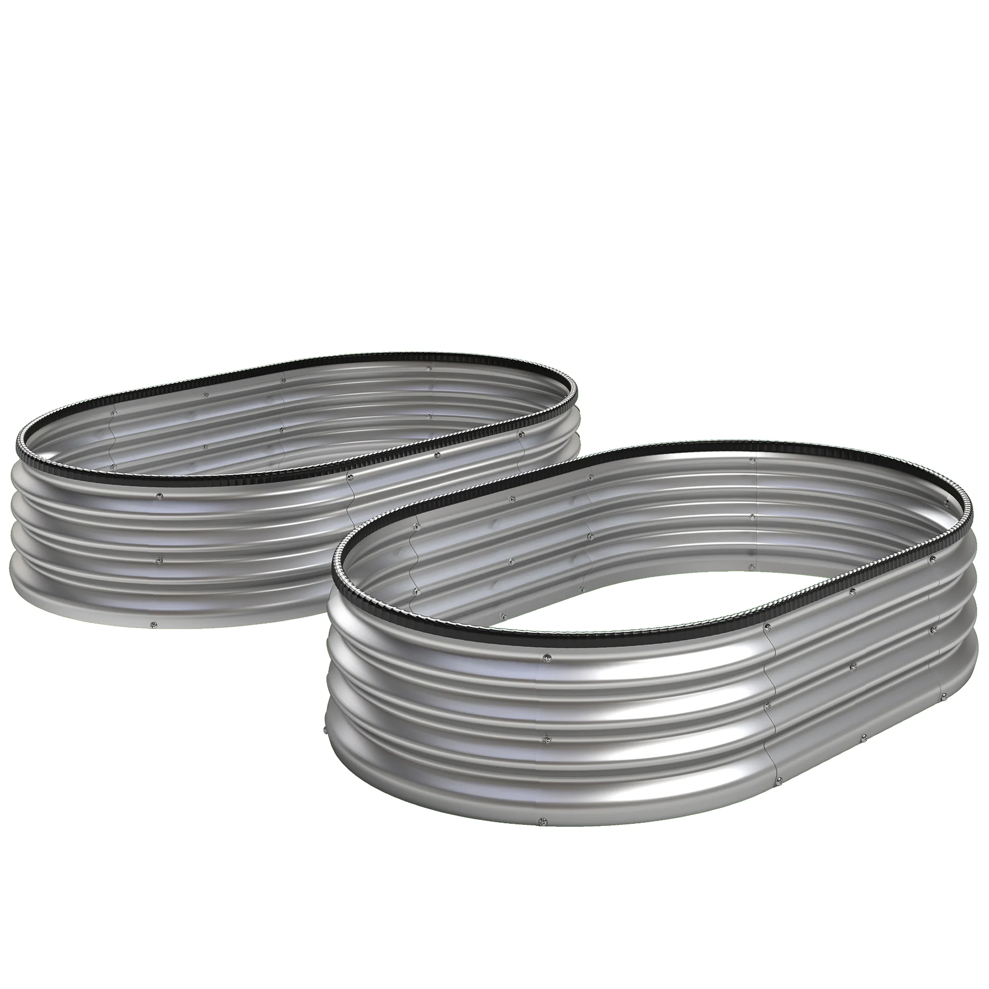 2pcs 5 x 3 x 1 ft Galvanized Raised Garden Beds, Silver - Image 12