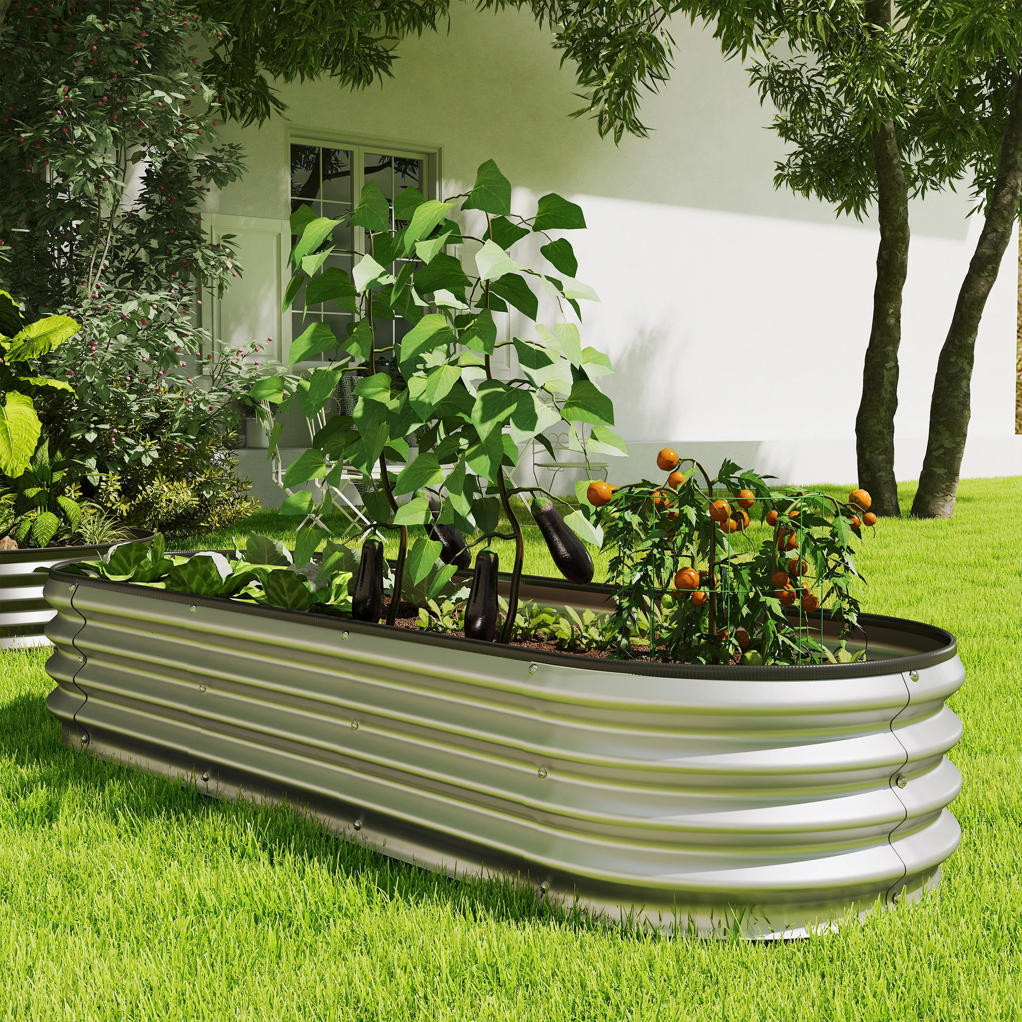 2pcs 6 x 2 x 1 ft Galvanized Raised Garden Beds, Silver - Image 11