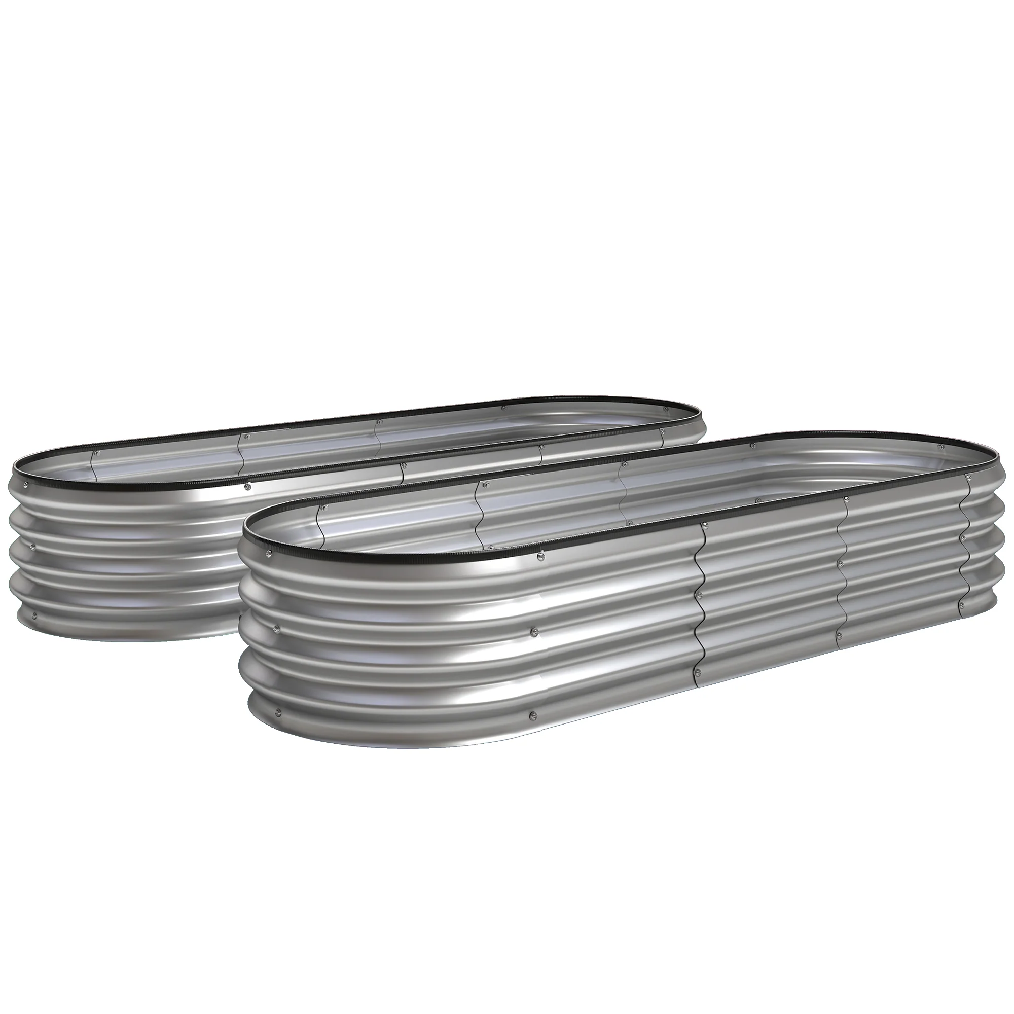 2pcs 6 x 2 x 1 ft Galvanized Raised Garden Beds, Silver - Image 12