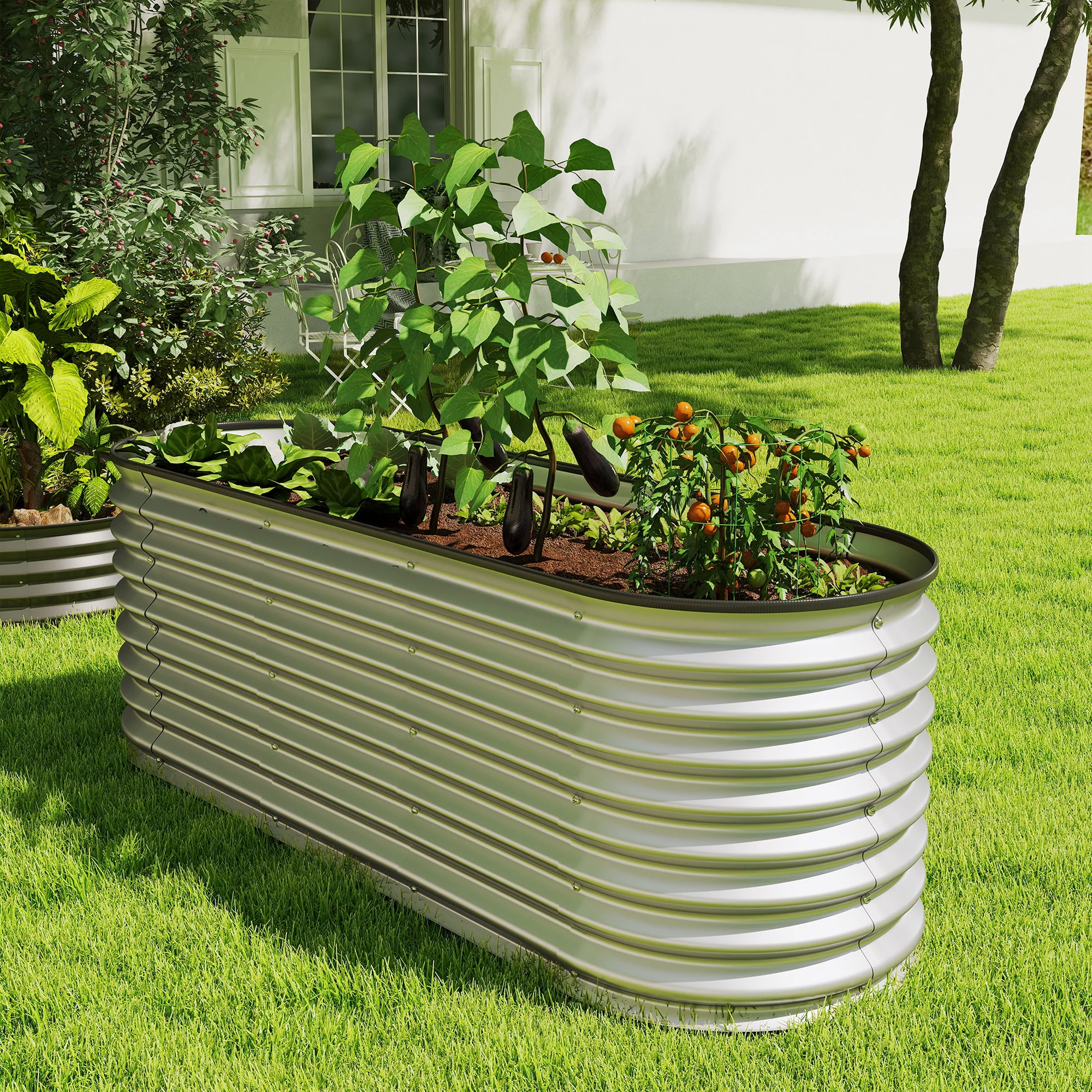 2pcs 6 x 2 x 2 ft Galvanized Raised Garden Beds, Silver - Image 11