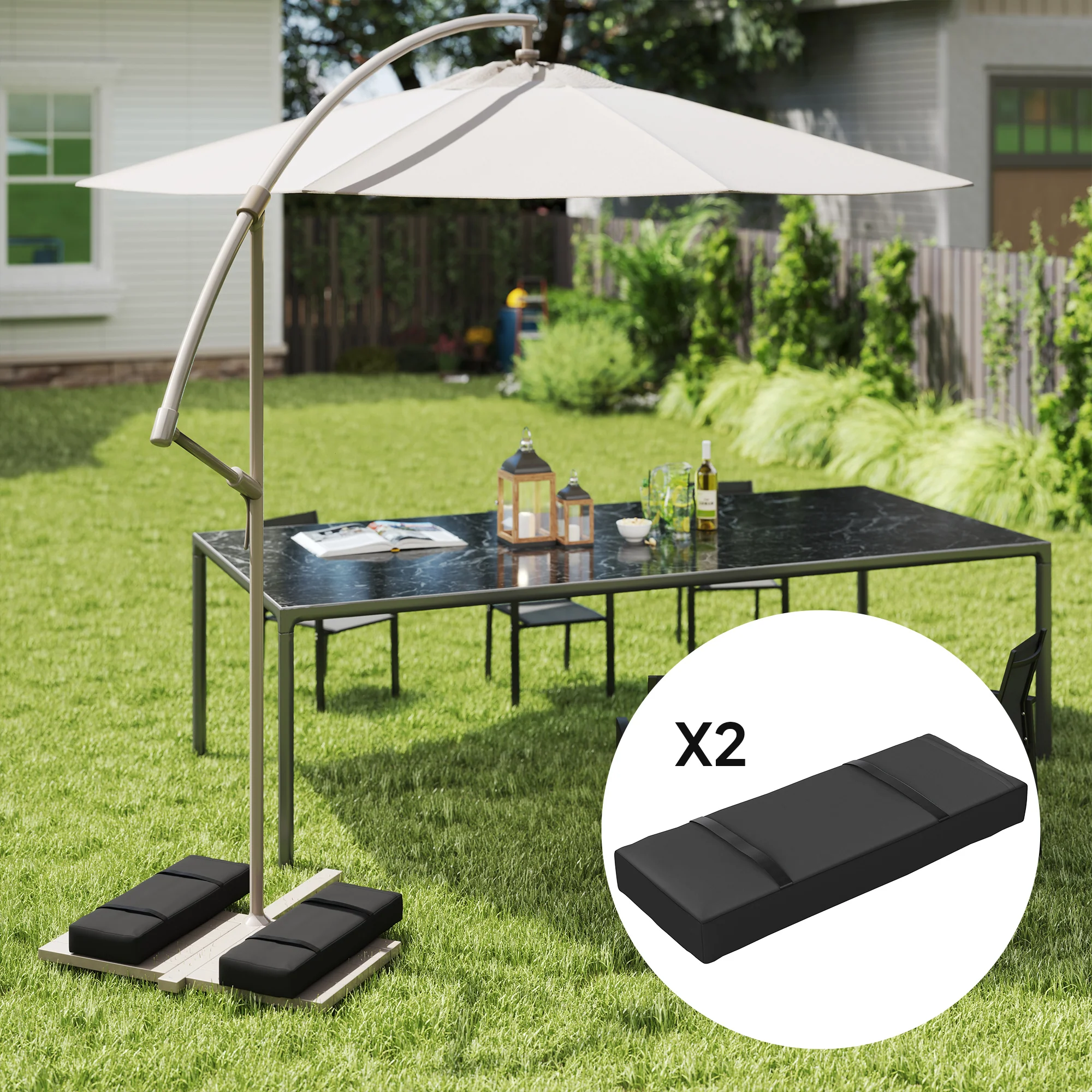 2-Pack Umbrella Weight Bags,Holds 33lbs Sand Each, Black - Image 3