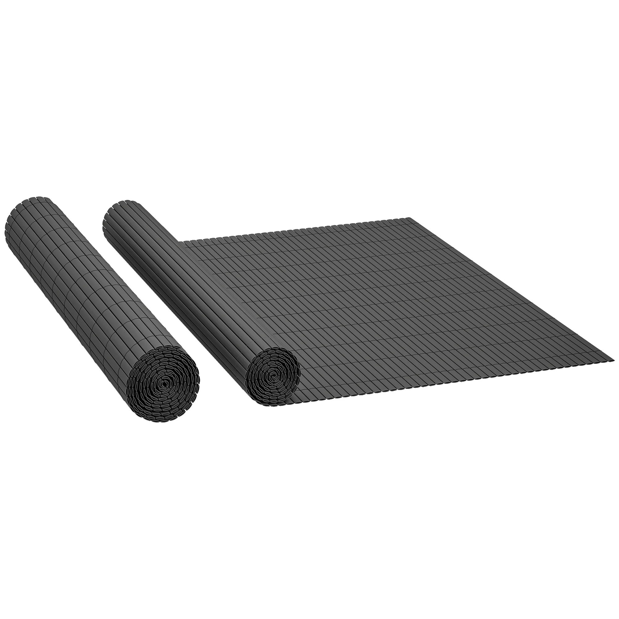 2pcs Plastic Privacy Screening Fence, 1 m x 3 m, Dark Grey