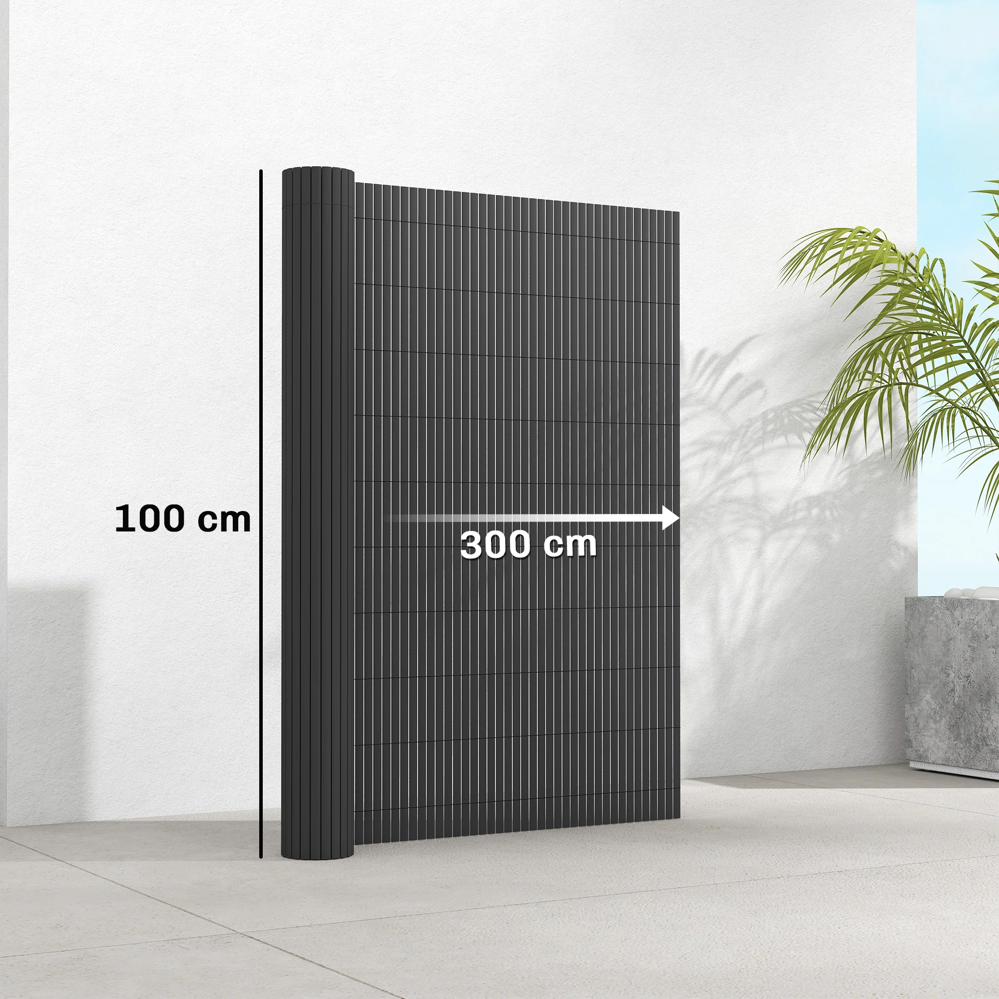 2pcs Plastic Privacy Screening Fence, 1 m x 3 m, Dark Grey - Image 5