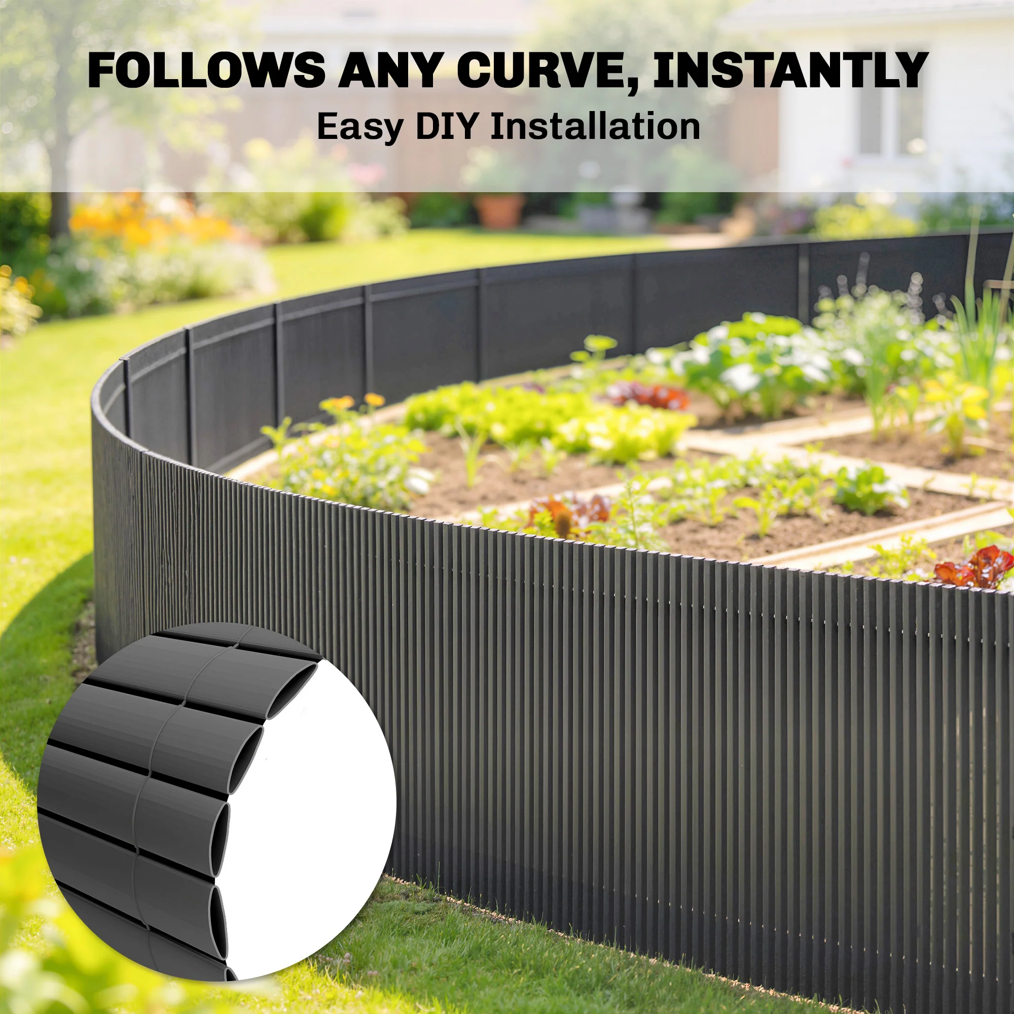 2pcs Plastic Privacy Screening Fence, 1 m x 5 m, Dark Grey - Image 8