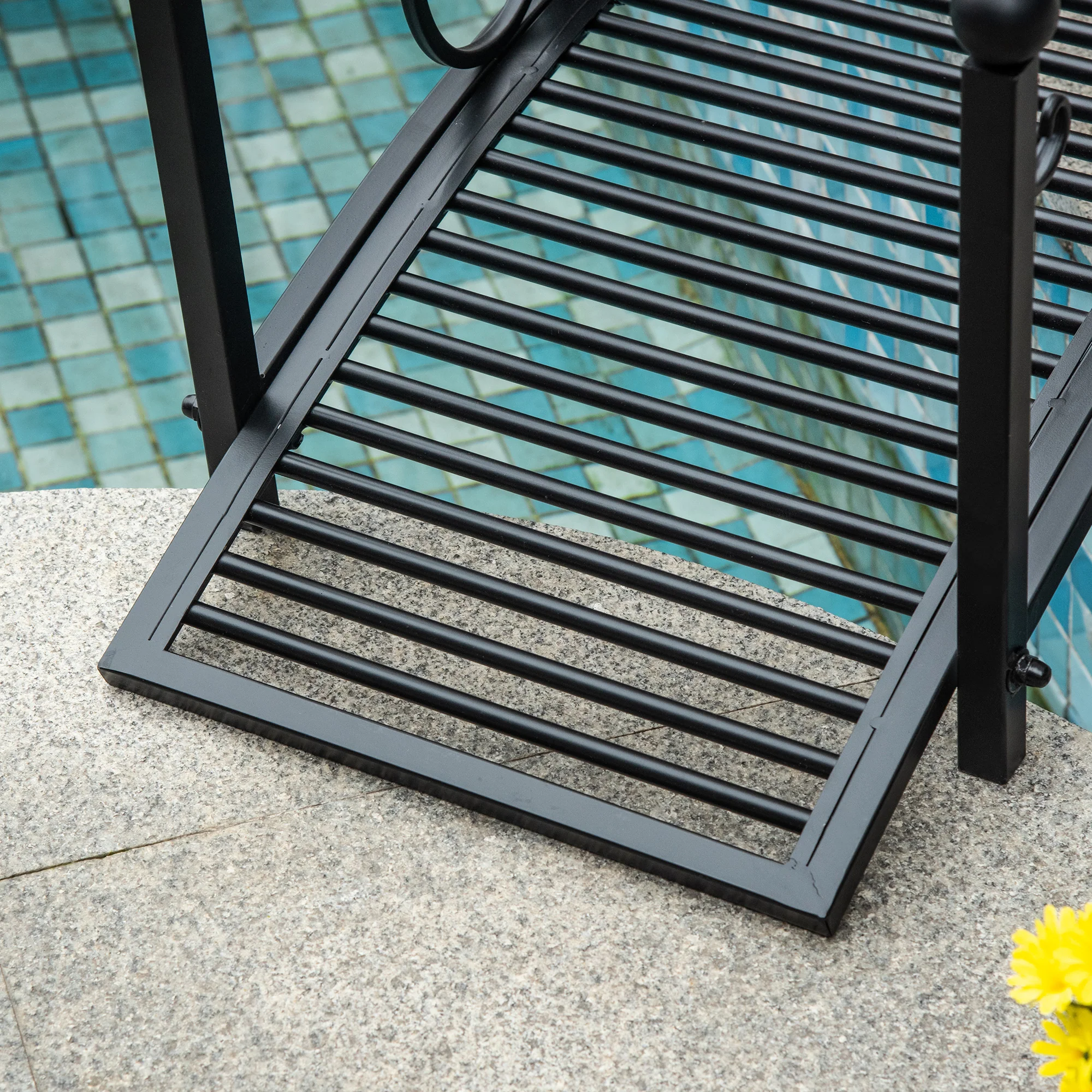 3.3FT Metal Zen Garden Bridge with Safety Siderails, Black - Image 8