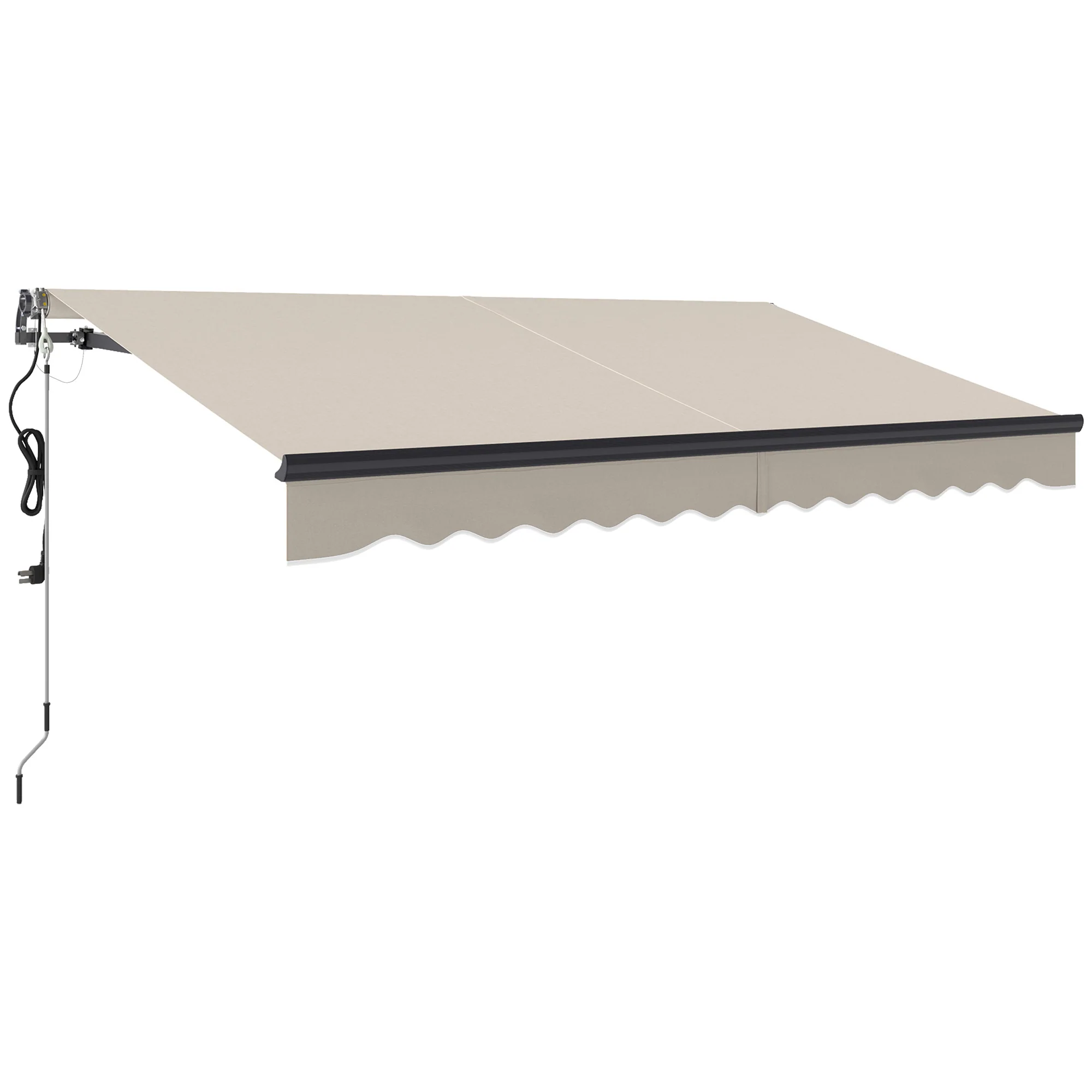 3.5 x 3m Electric Awning with Remote Controller for  Garden Patio Door Window, Beige - Image 12