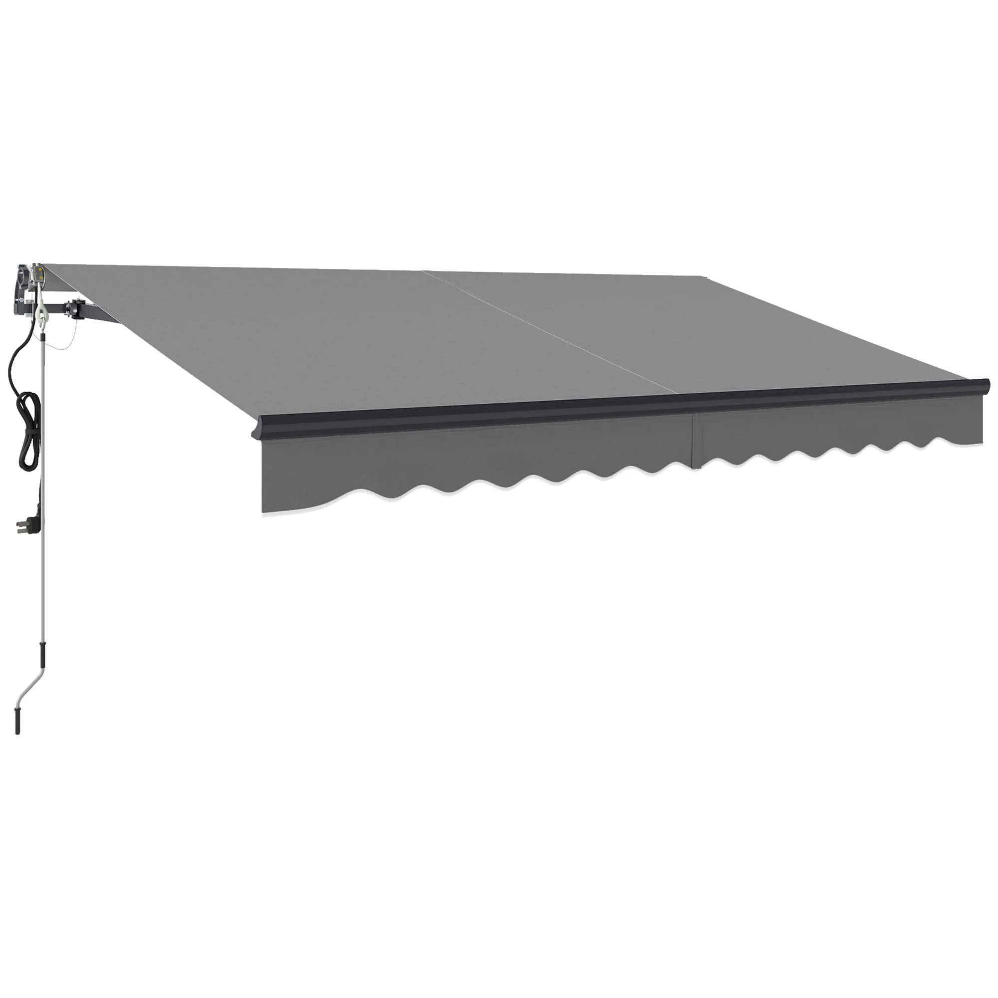 3.5 x 3m Electric Awning with Remote Controller for  Garden Patio Door Window, Dark Grey